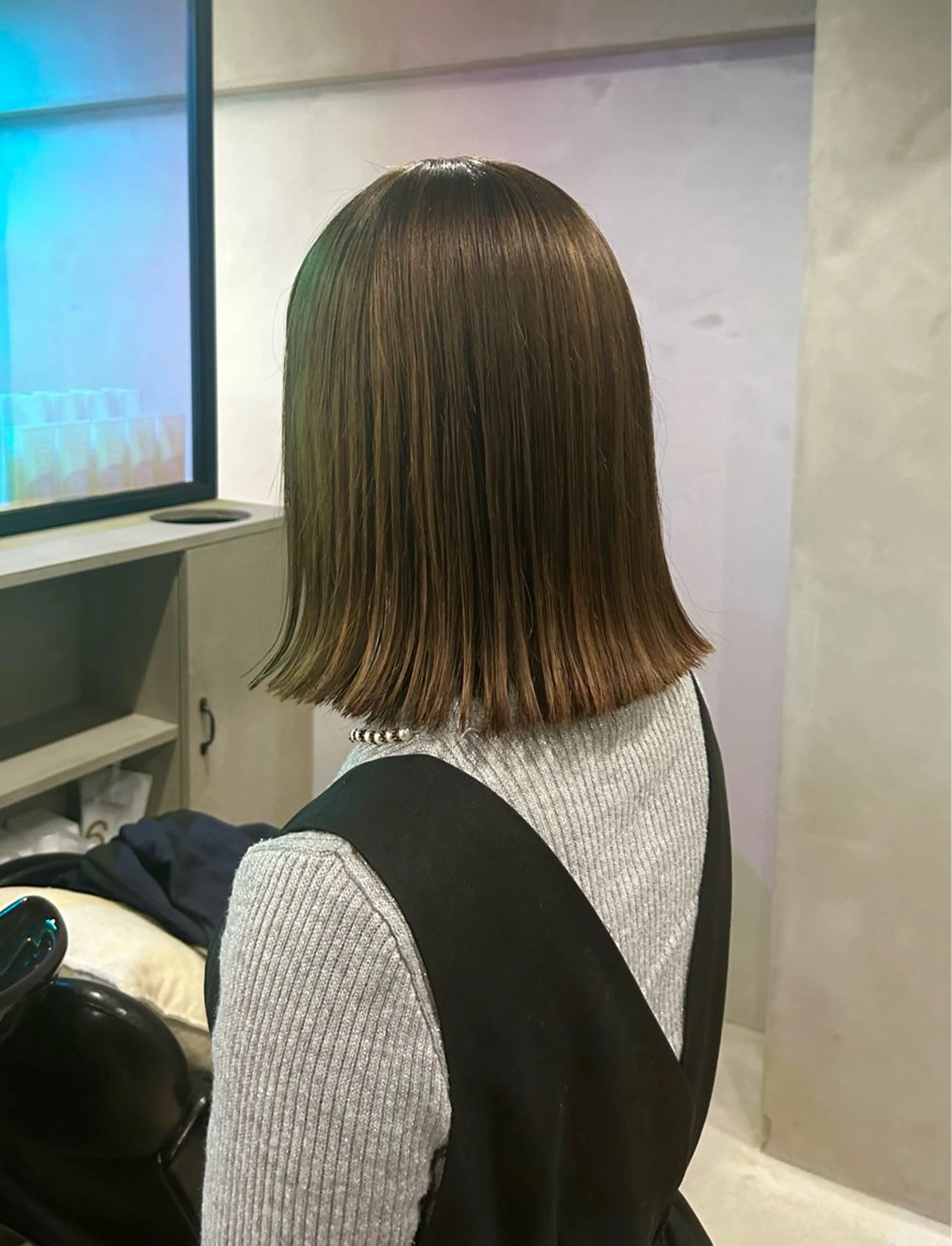 ミディアム カラー オリーブカラー ヘアカラー wabi【ワビ】所属・manami/ヘア セット/ハイトーンのヘアスタイル