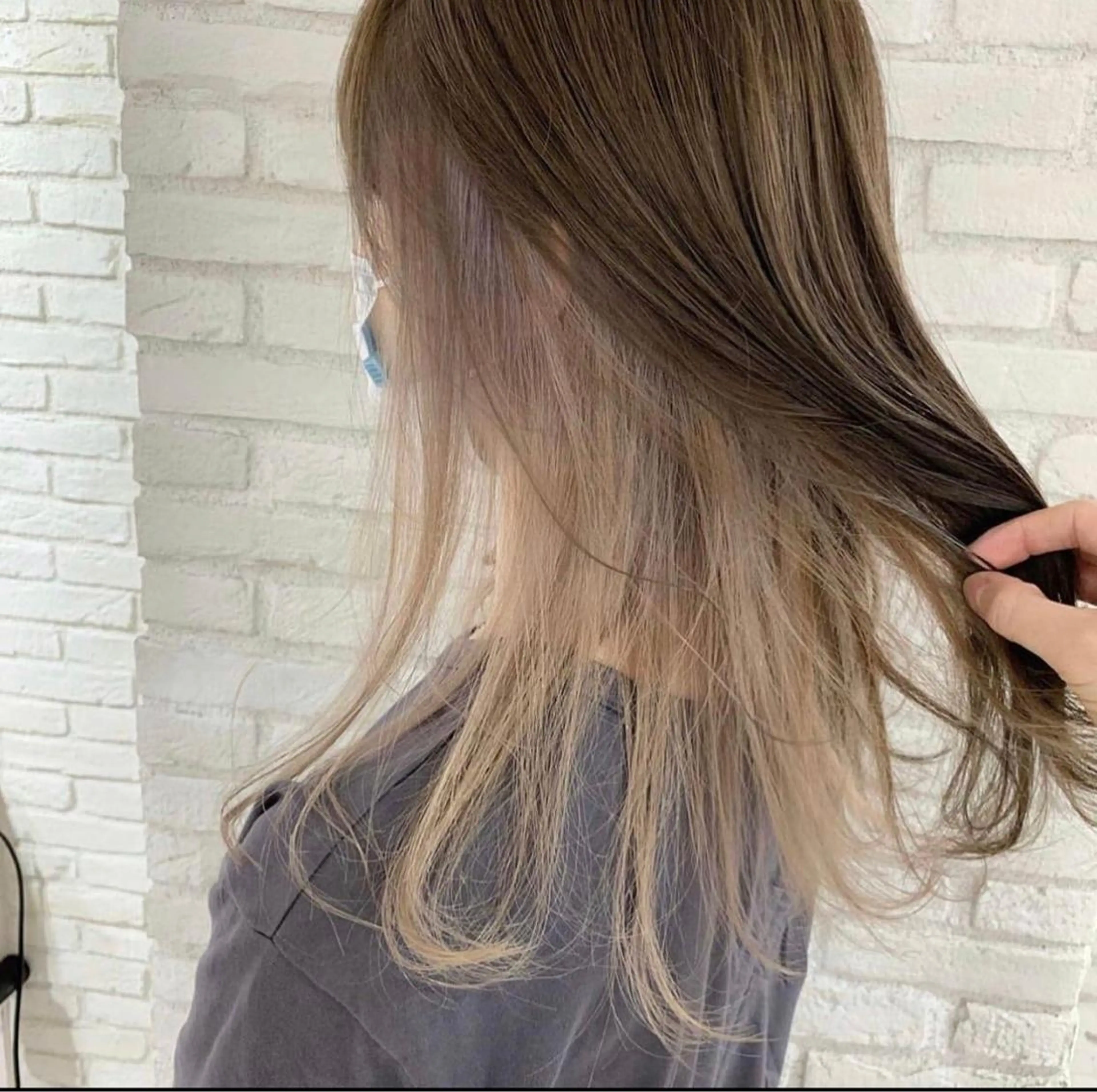 セミロング カラー 髪質改善　ANFINI 仙台所属・仙台Ｉ韓国レイヤー Ｉ髪質改善Ｉ伊藤拓海のヘアスタイル