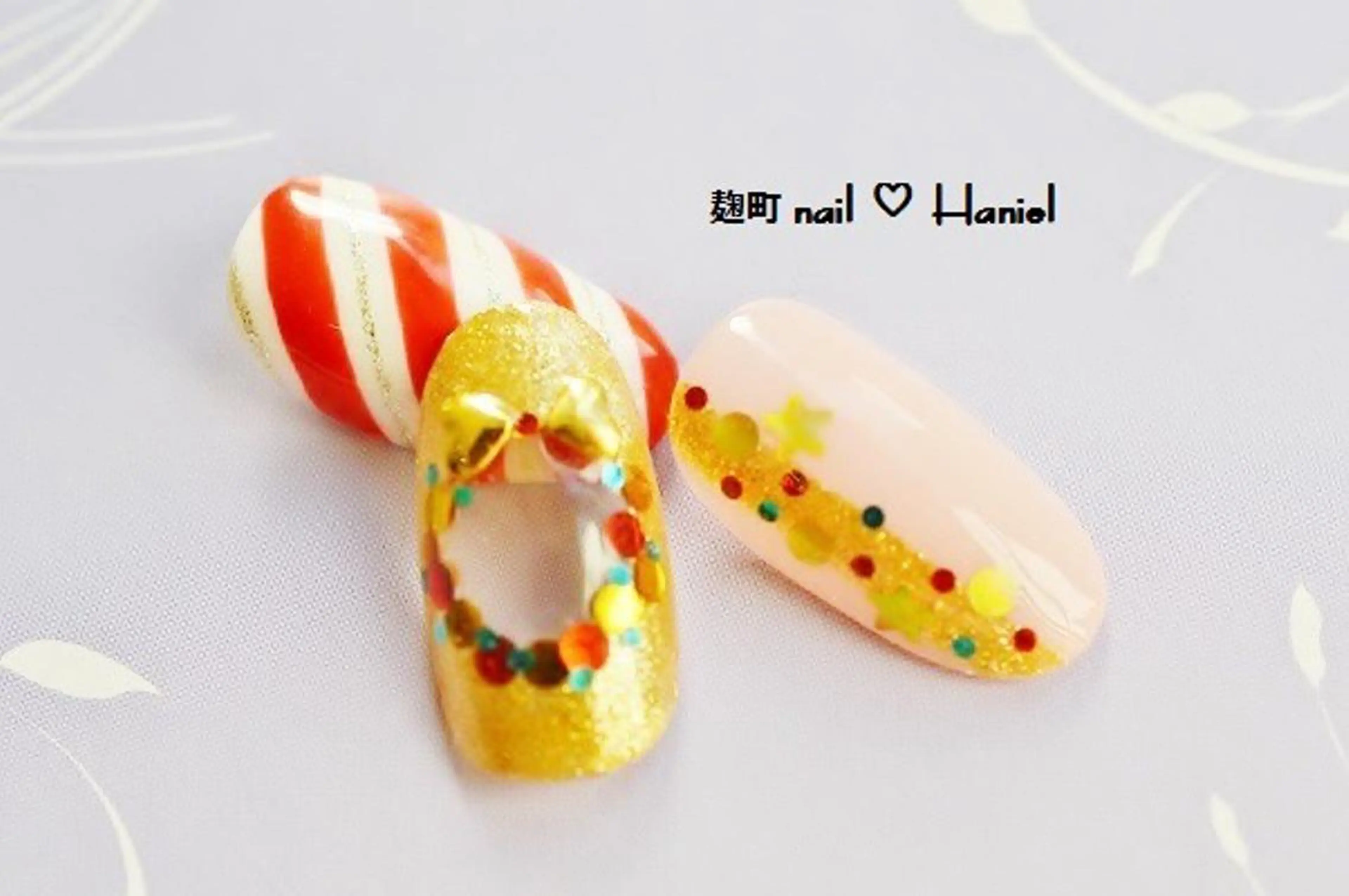 ネイル アートネイル ジェルネイル パラジェル 冬ネイル クリスマス nail Haniel所属・半蔵門サロンハニエル 魅神 ちよのネイルデザイン