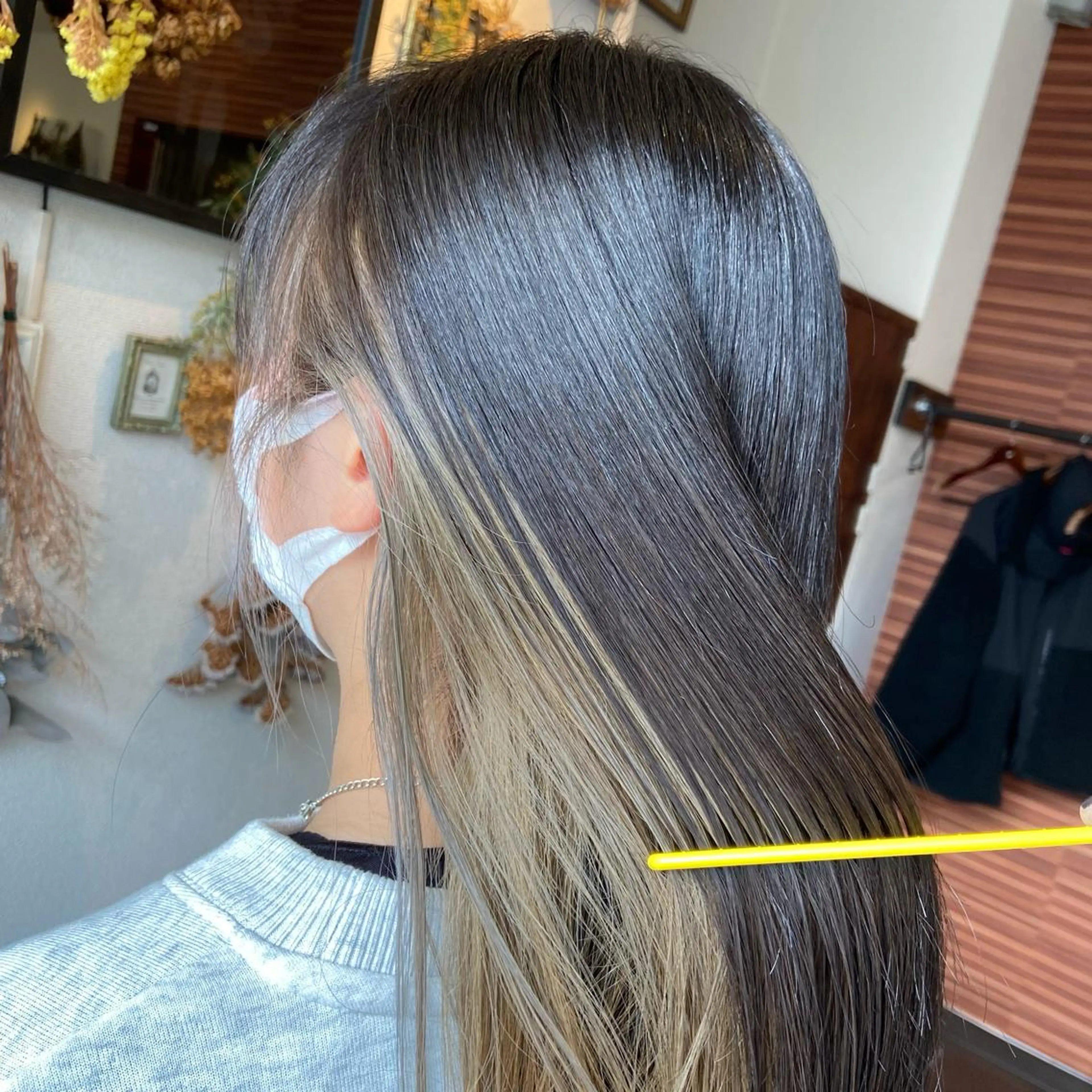 ロング カラー グレージュ カット ヘアカラー Glanzhair 🫧‪菊池柊真🫧のヘアスタイル