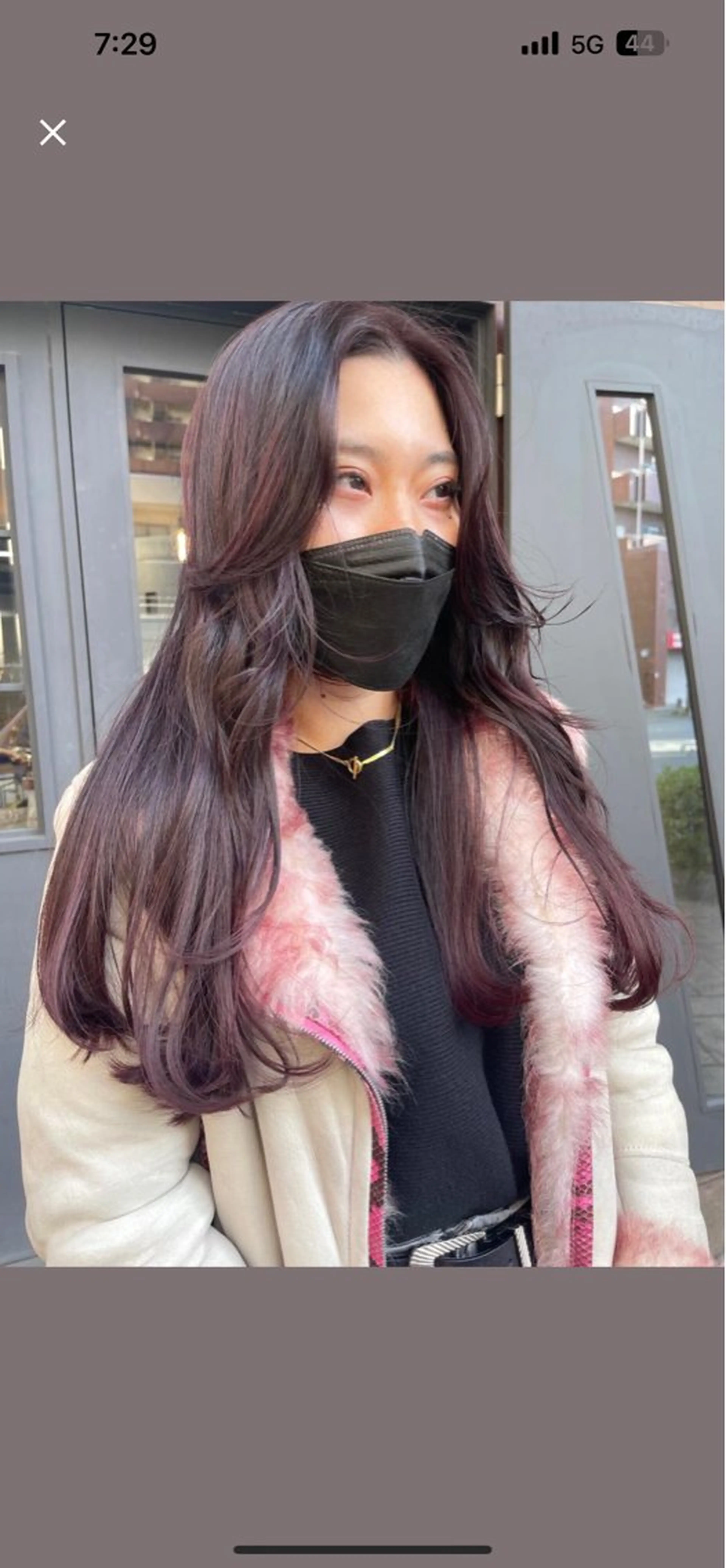 ロング カラー カシス ピンクカラー ヘアカラー ROCCOeast Rukaのヘアスタイル