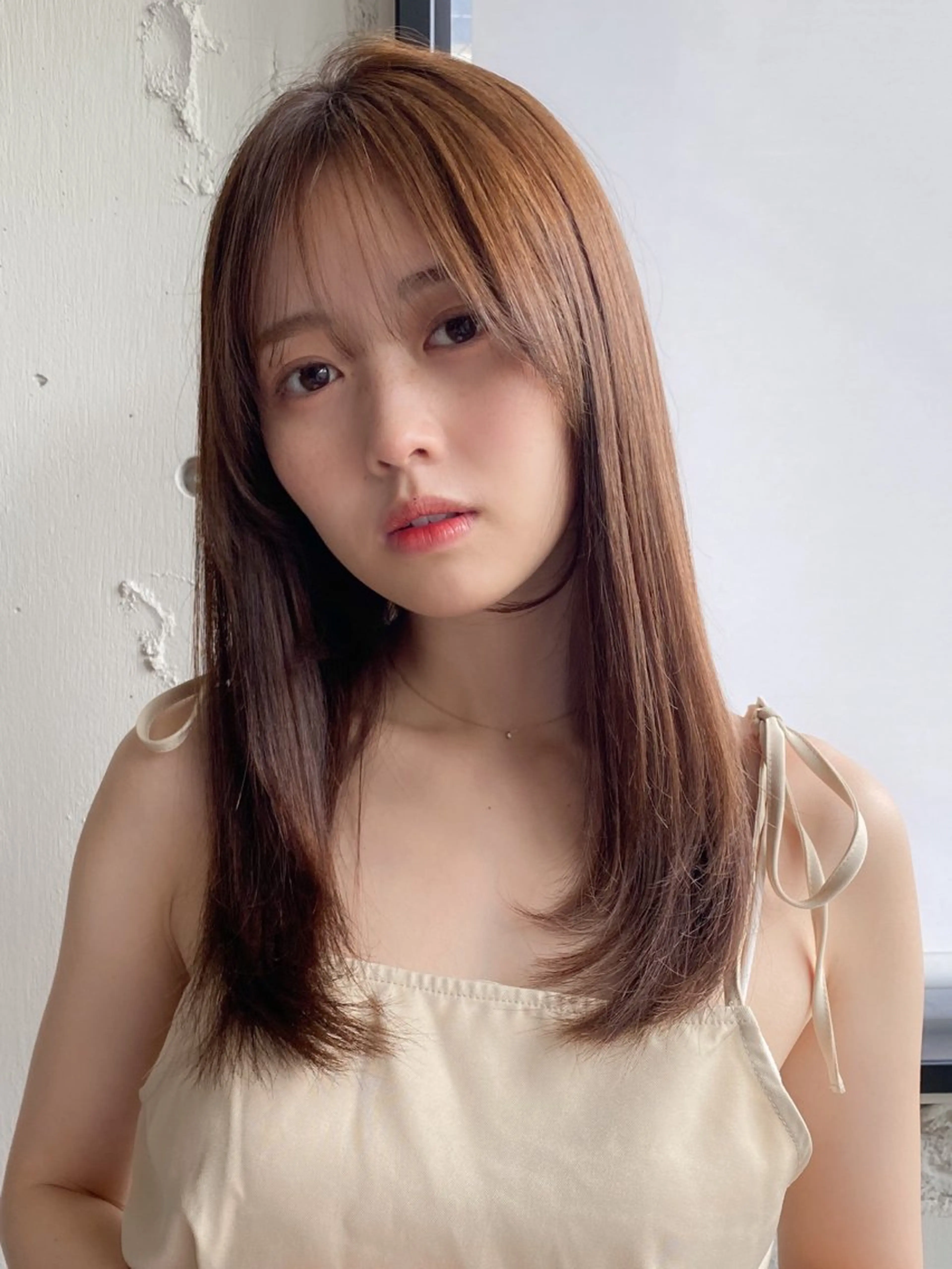 セミロング カラー レイヤーカット 佐藤 侑哉のヘアスタイル