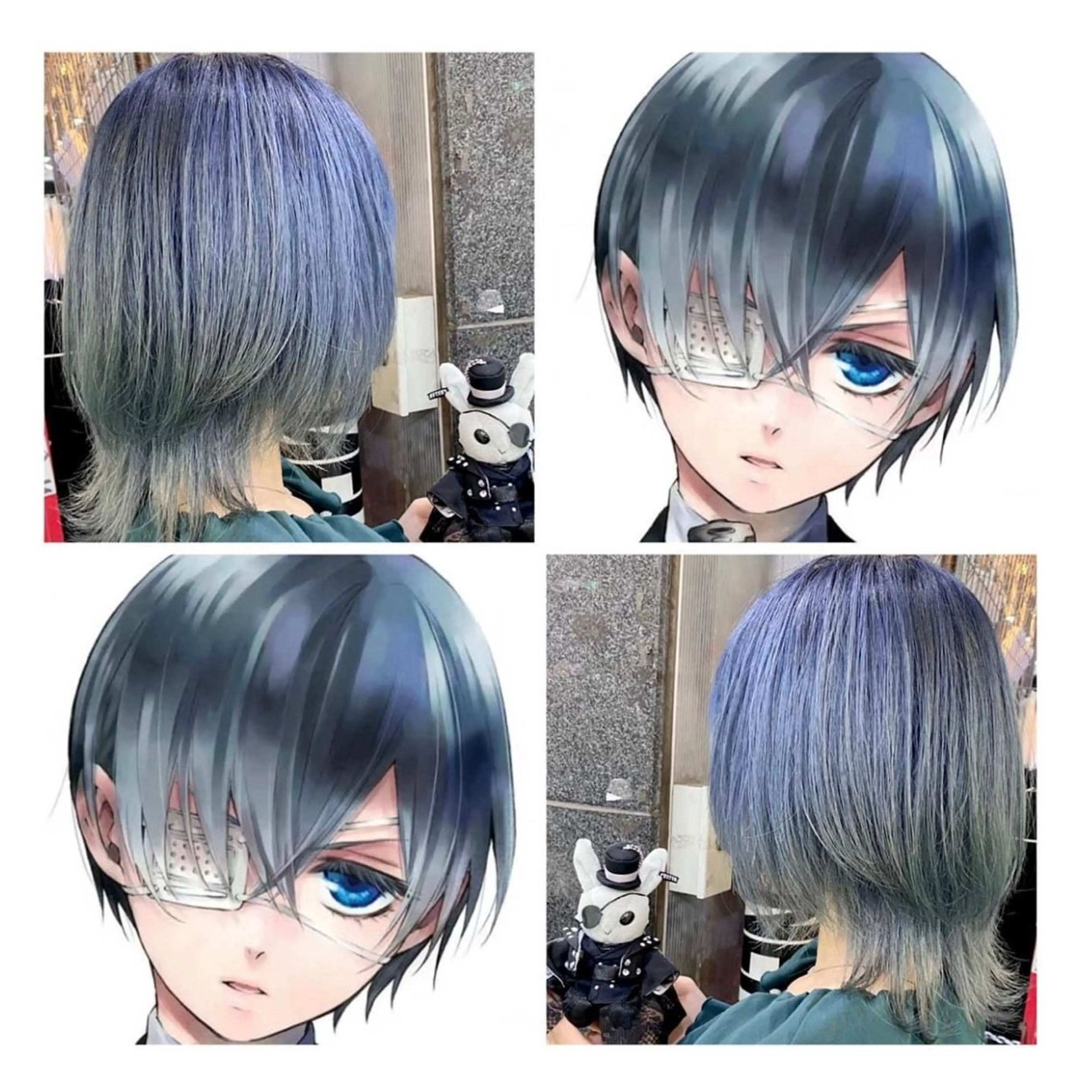 ショート カラー アッシュ ブリーチ ブルーカラー ブルーアッシュ ヘアカラー GARU-ガル-所属・TSUNO🦖 派手髪/オタク美容師のヘアスタイル