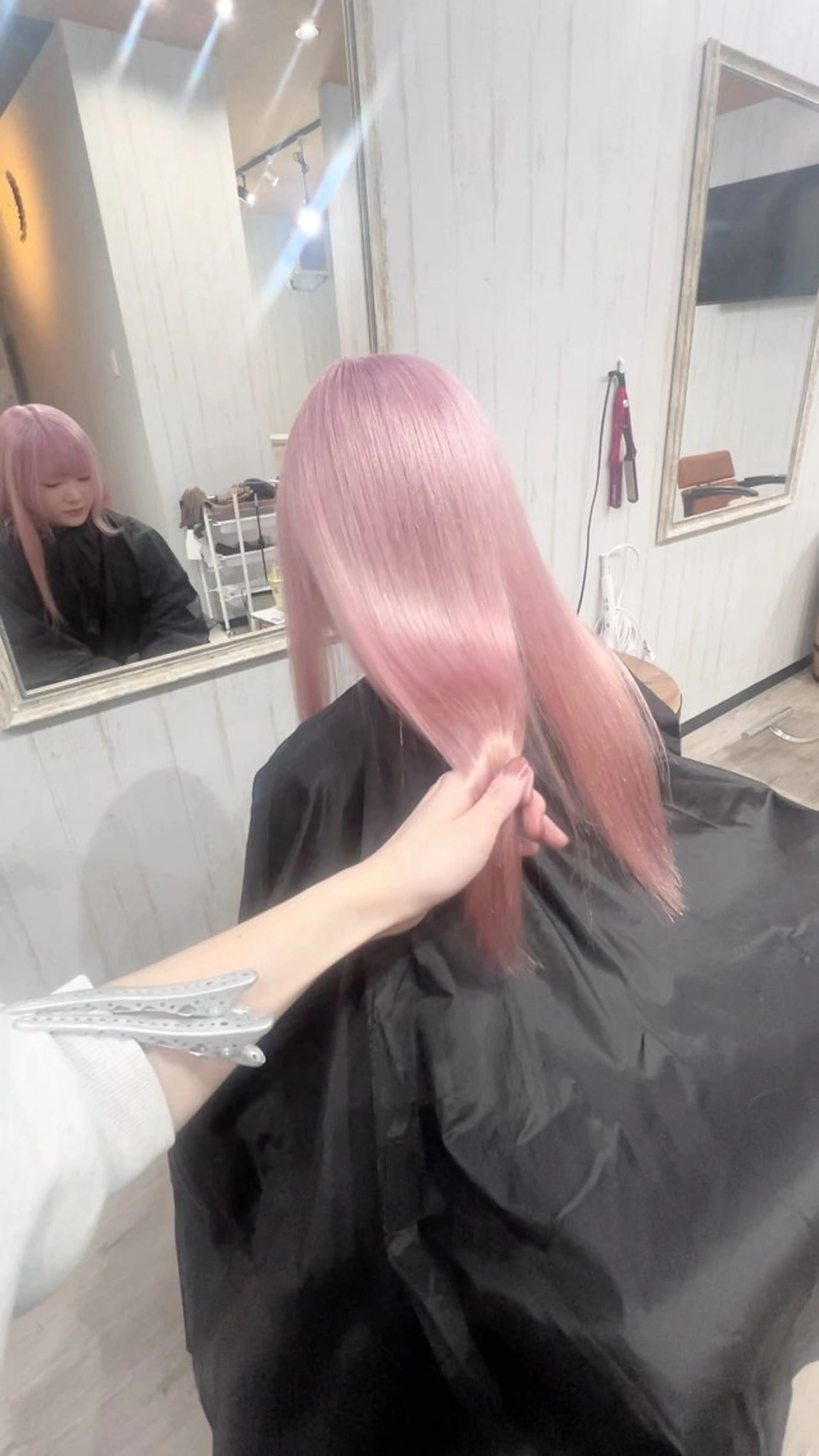 セミロング カラー ブリーチ ケアブリーチ ピンクカラー ヘアカラー トリートメント 艶髪/ハイトーン特化 店長/SHOHEIのヘアスタイル