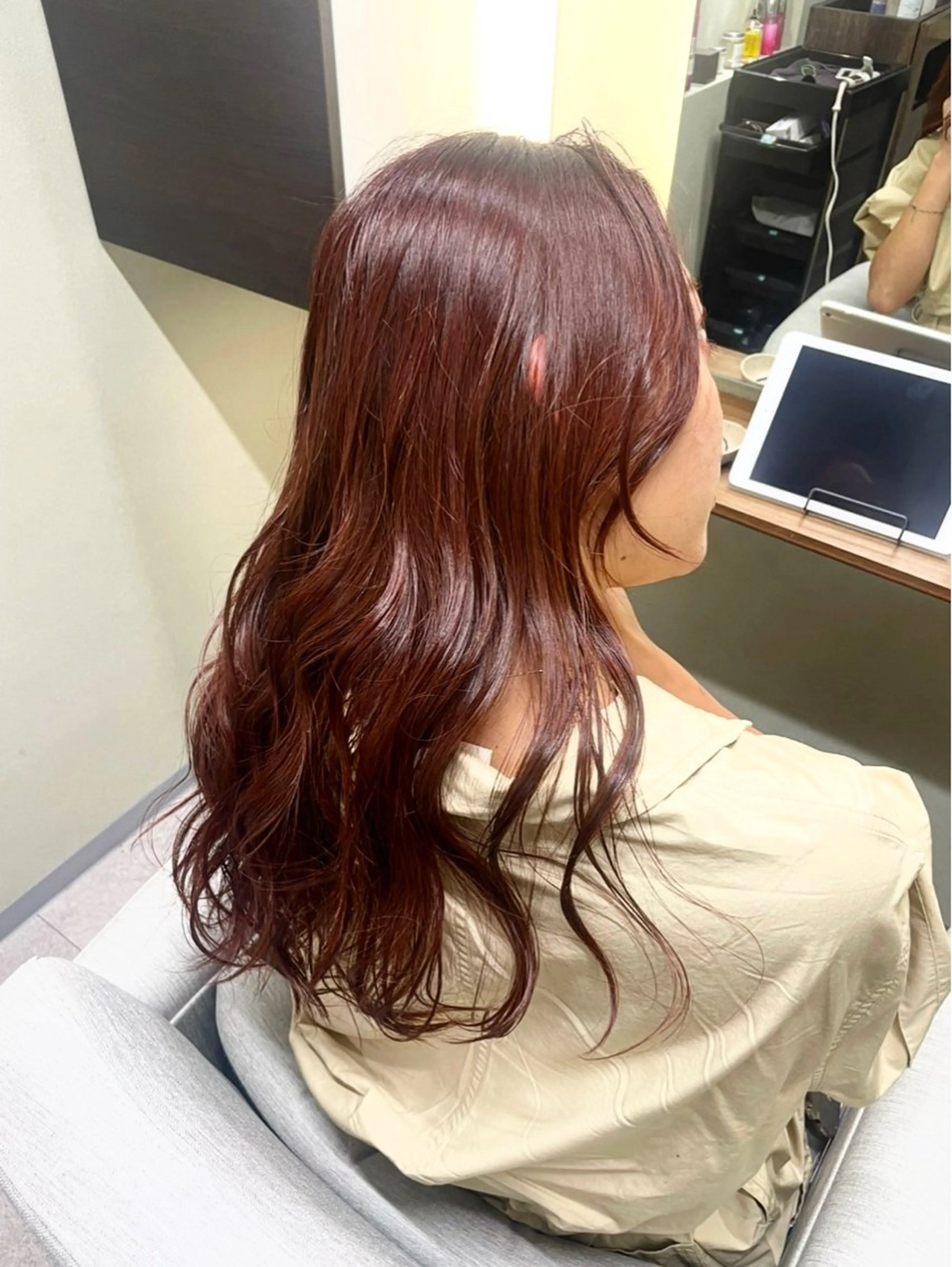 セミロング カラー カット ヘアカラー トリートメント 髪質改善カラー&TR 縮毛矯正/弱酸性矯正のヘアスタイル