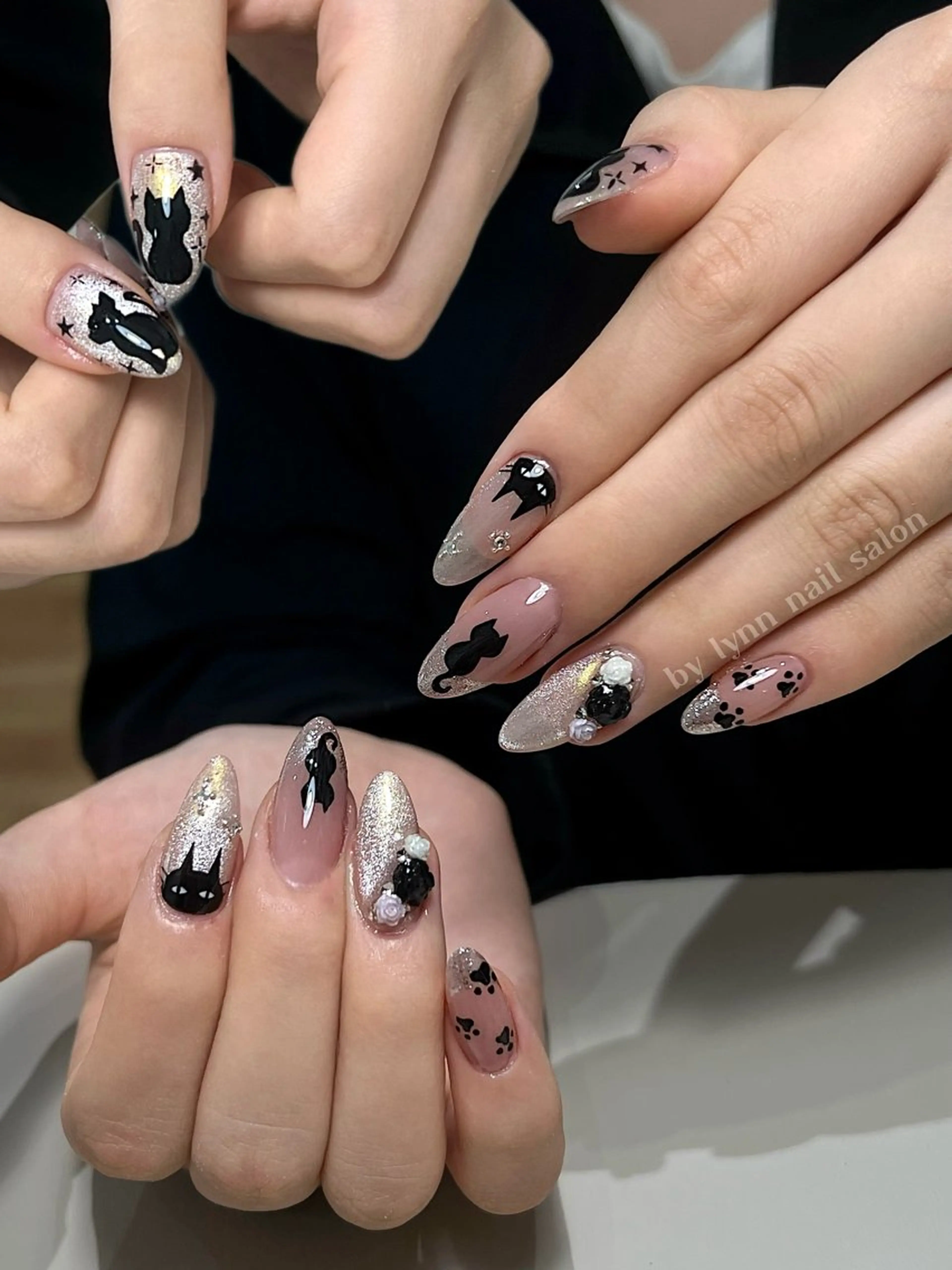 ネイル フットネイル フレンチネイル グラデーション ハート 韓国ネイル ハンドネイル Lynn_ Nailのネイルデザイン