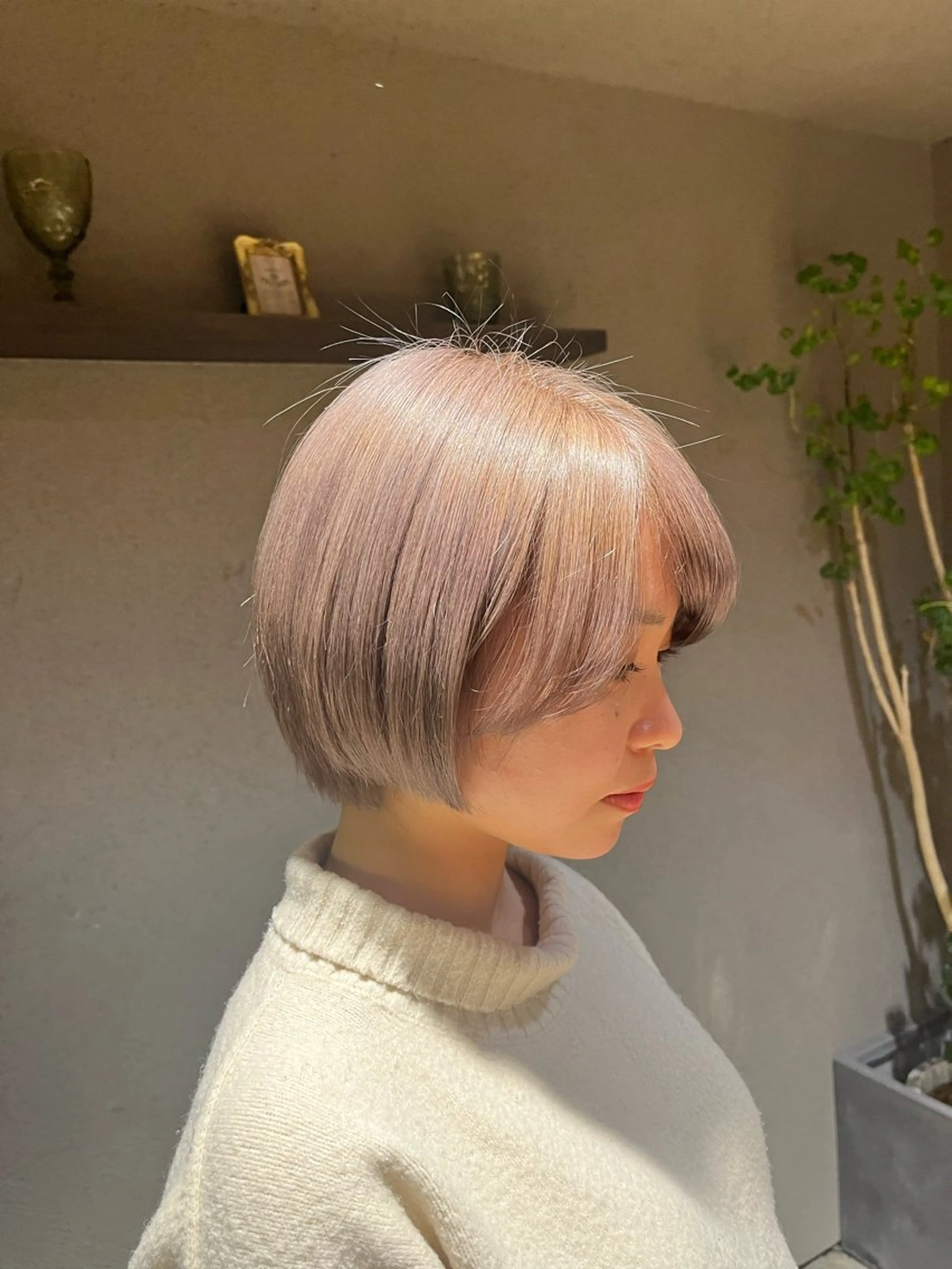 ショート カラー 縮毛矯正 the Help所属・朝斗/ブリーチなし ・Wカラー・エクステのヘアスタイル