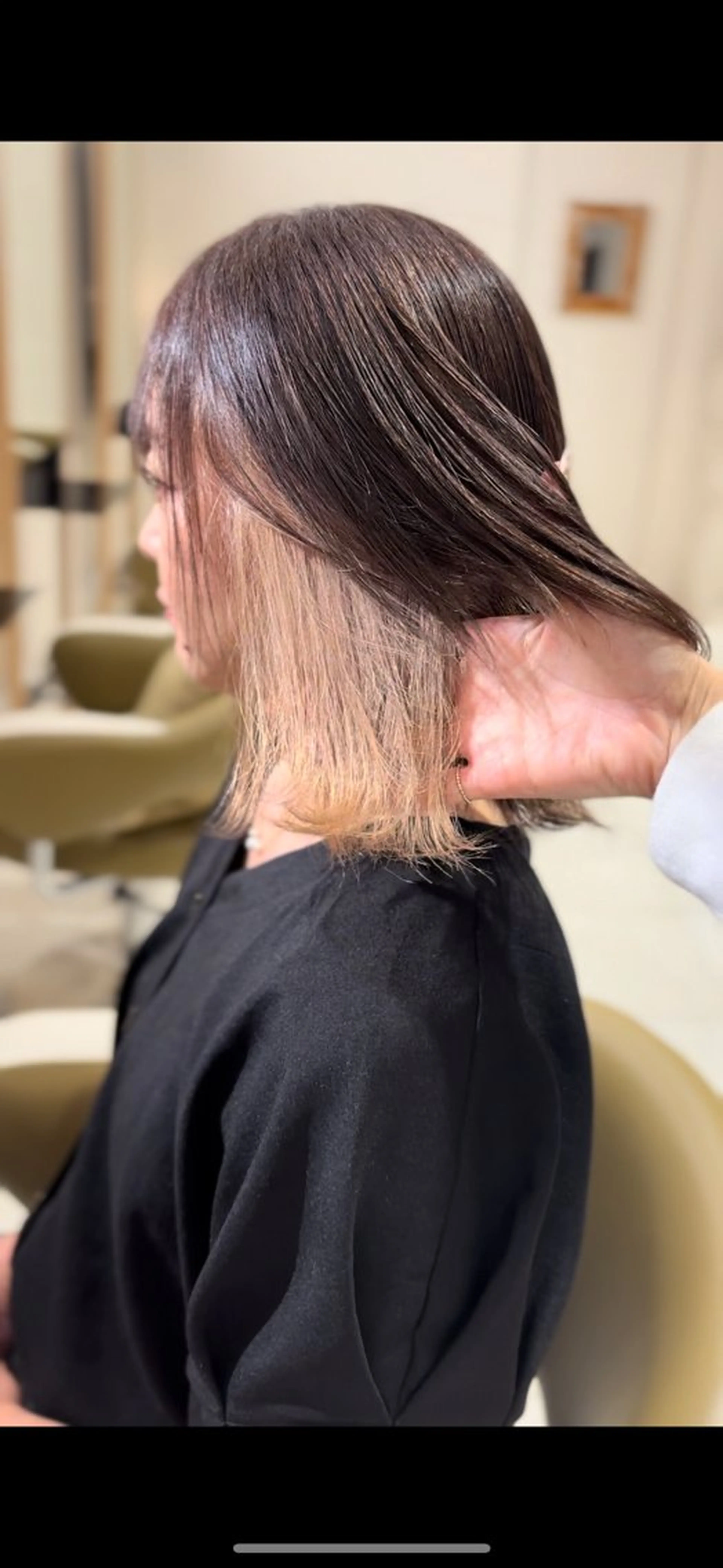 ミディアム カラー 艶髪🫧‪🎀 岡由紀乃のヘアスタイル