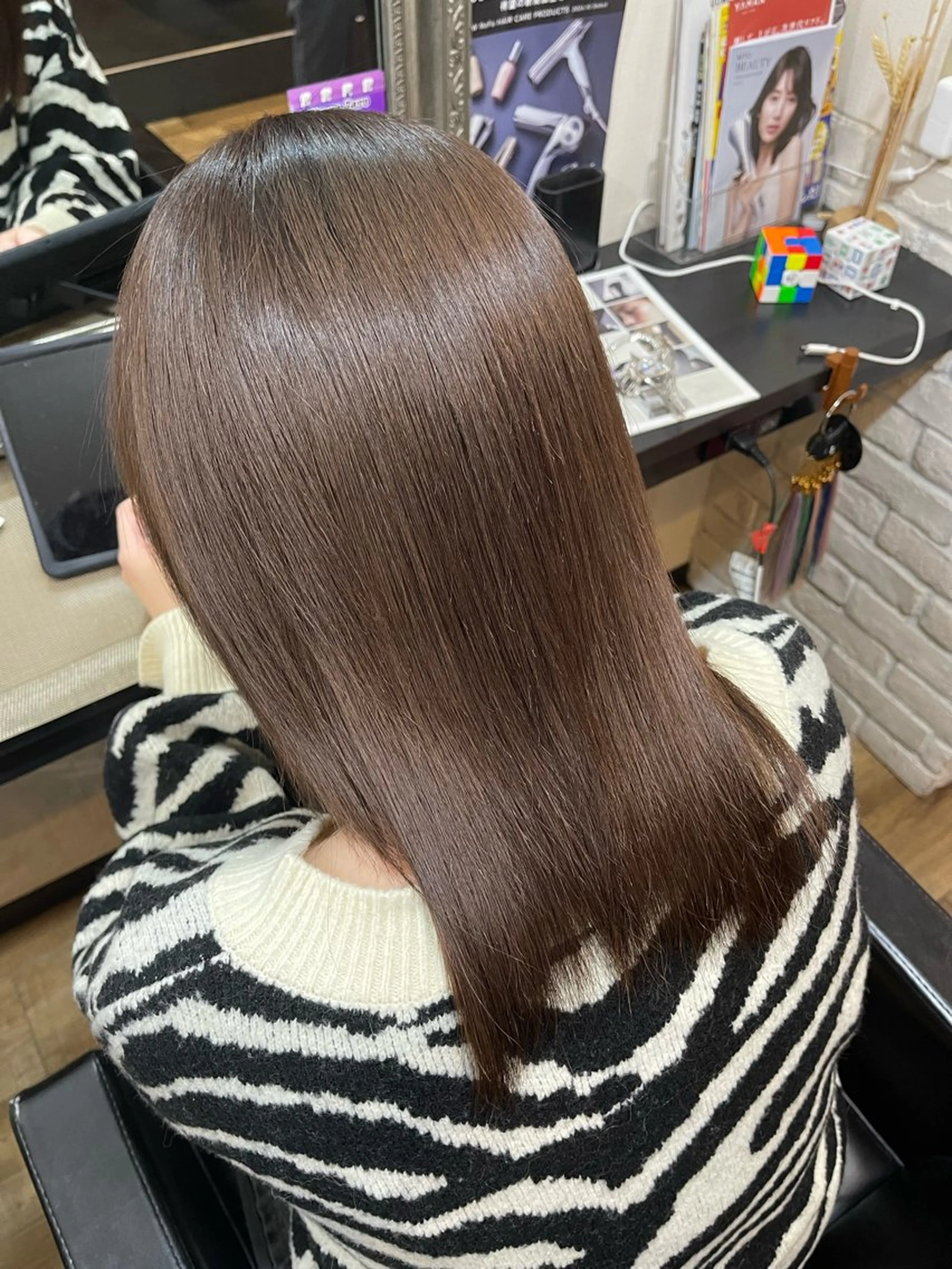 ミディアム カラー トリートメント 酸熱トリートメント ブリーチカラー /名駅/楓のヘアスタイル