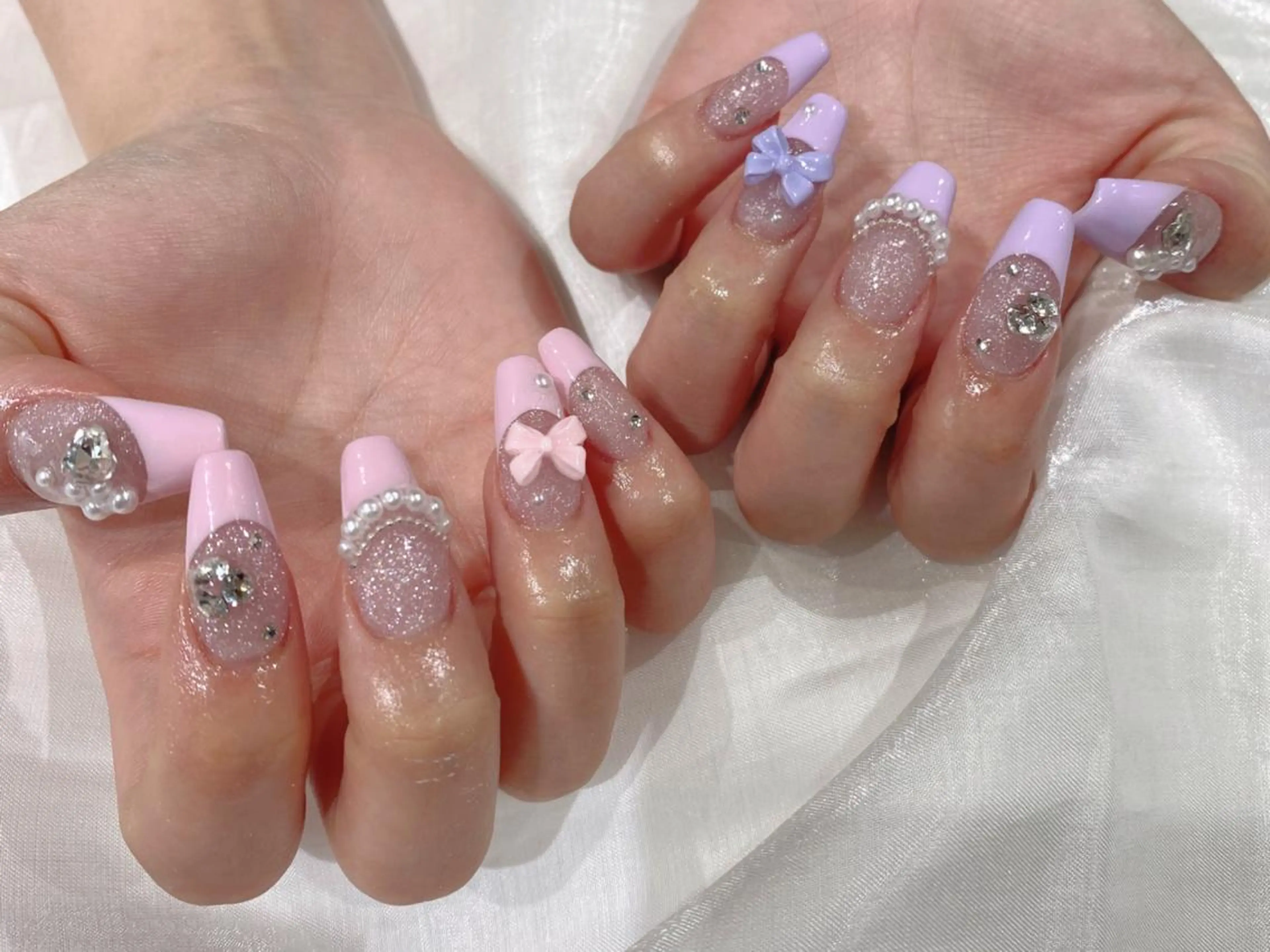 セミロング ハンドネイル Nail  R💫 naoのネイルデザイン