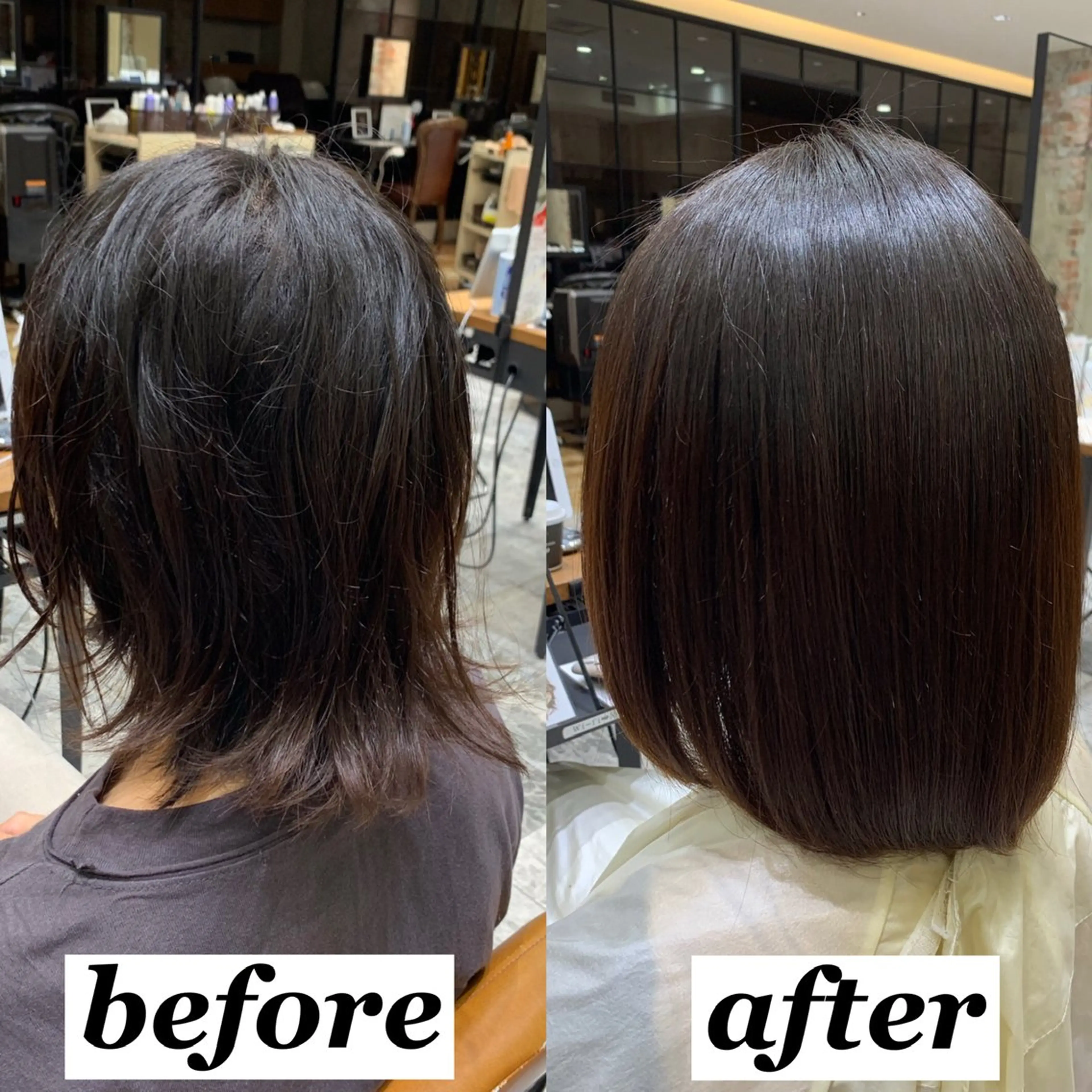 セミロング パーマ カット 縮毛矯正 トリートメント 新宿✨レイヤーカット 韓国ヘア/坂本亜裟海のヘアスタイル