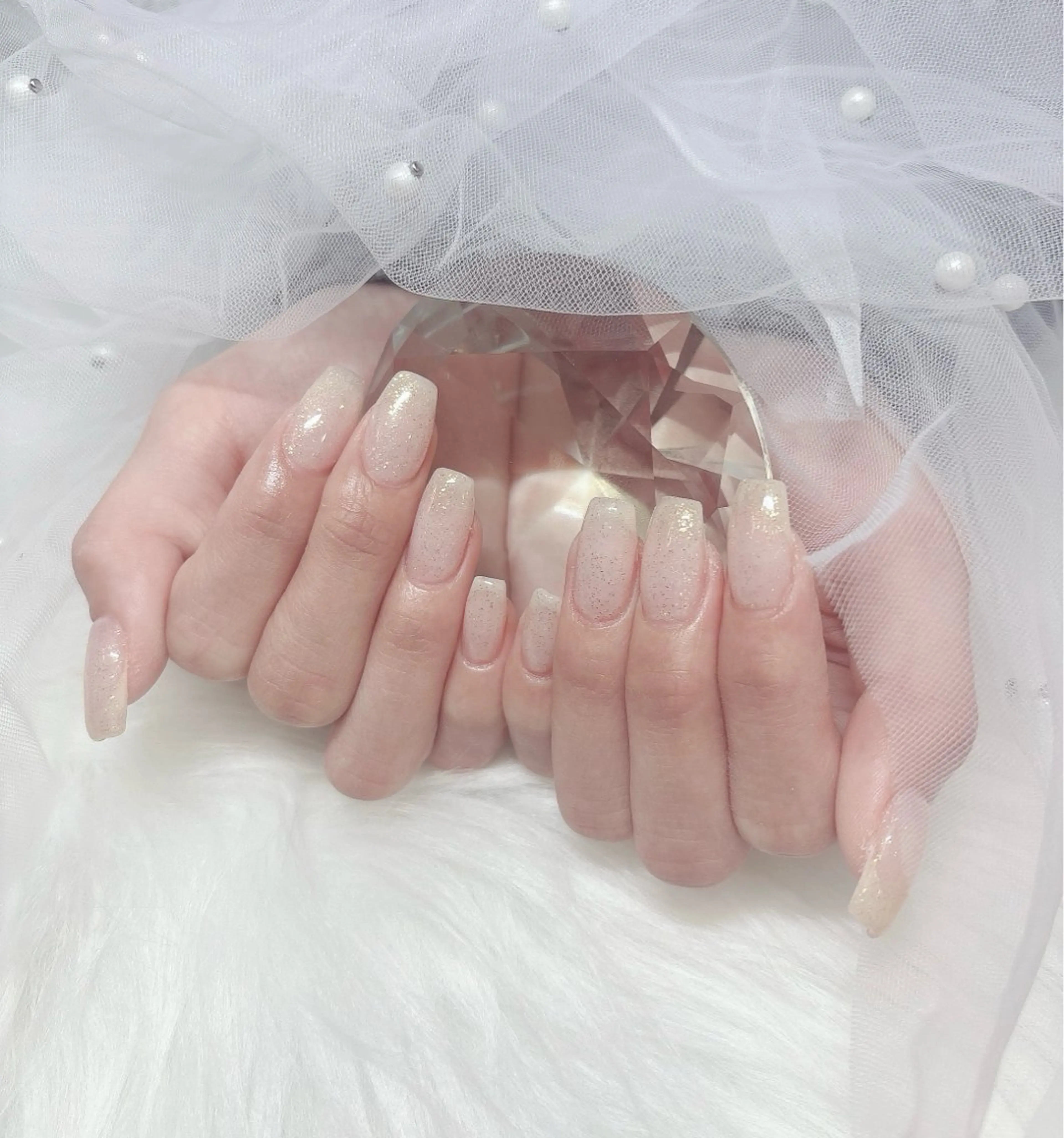 ネイル ゴールド キラキラネイル ラメ(グリッター) オフィスネイル ワンカラーネイル aba nail ♡ akuaのネイルデザイン