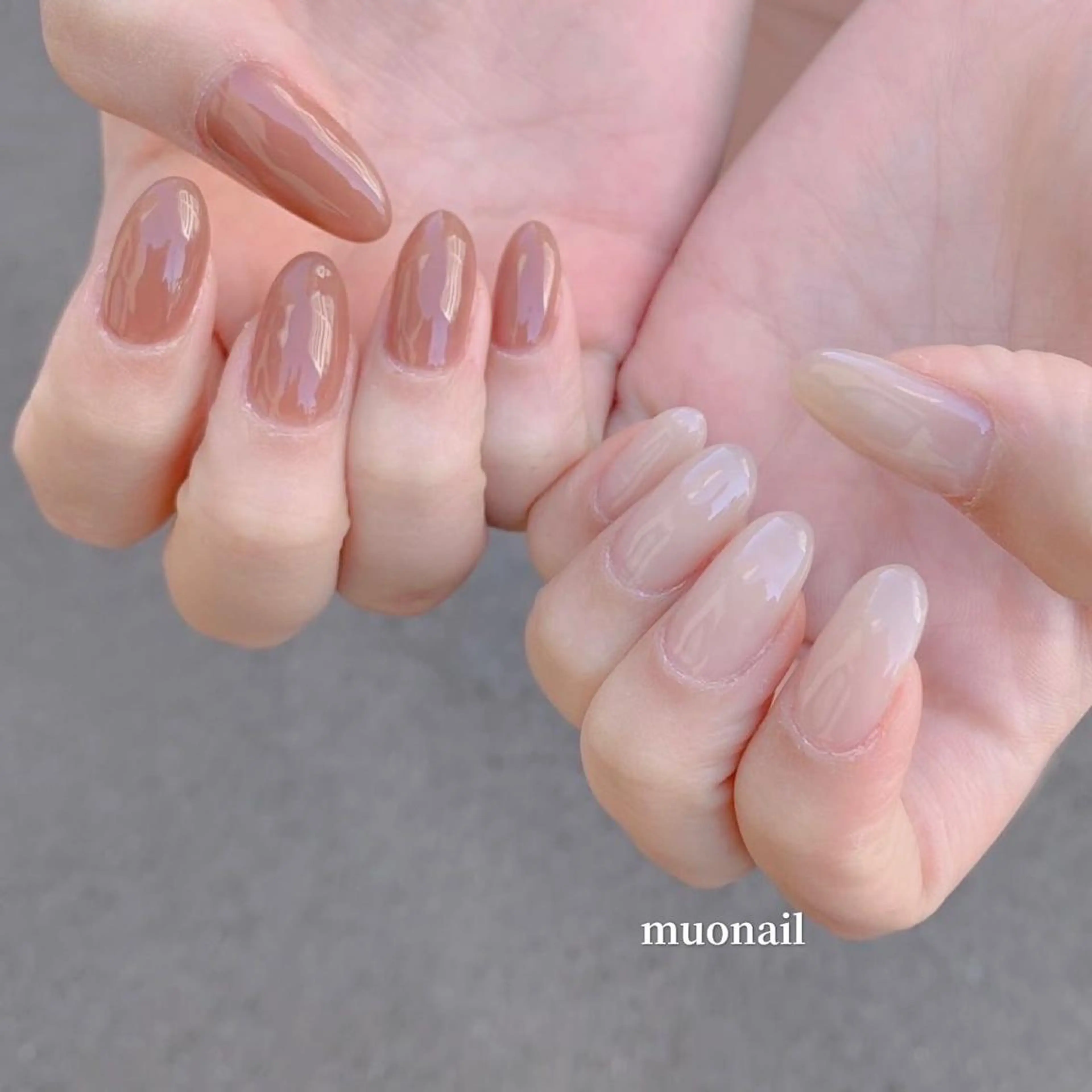 ネイル ブラウン ホワイト Sand by muoのネイルデザイン