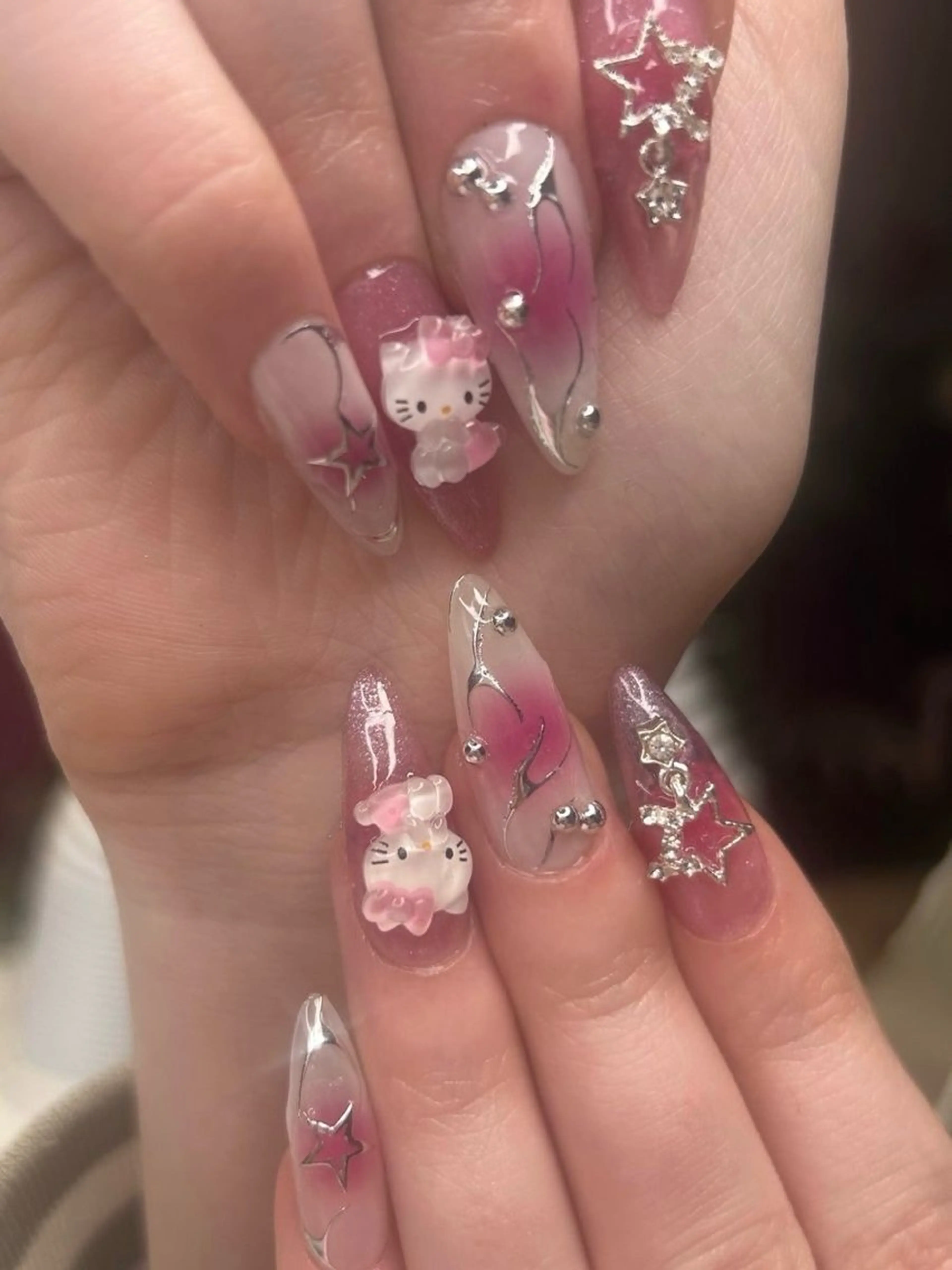 ネイル 長さ出し フレンチネイル グラデーション 卒業式 マグネットネイル ハンドネイル MIHANA NAILのネイルデザイン
