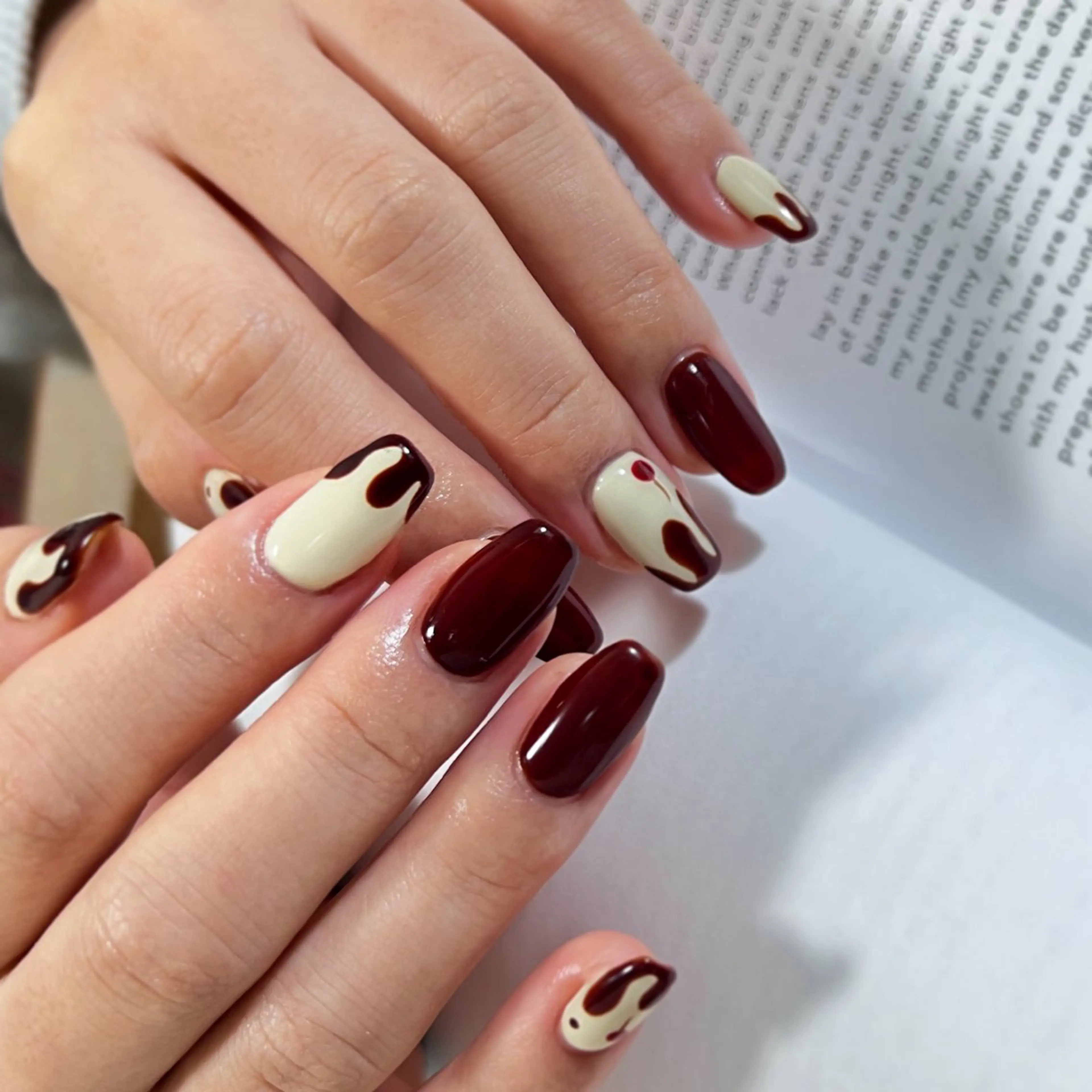 ネイル 持ち込み 冬ネイル ハンドネイル pointillé .ayaのネイルデザイン