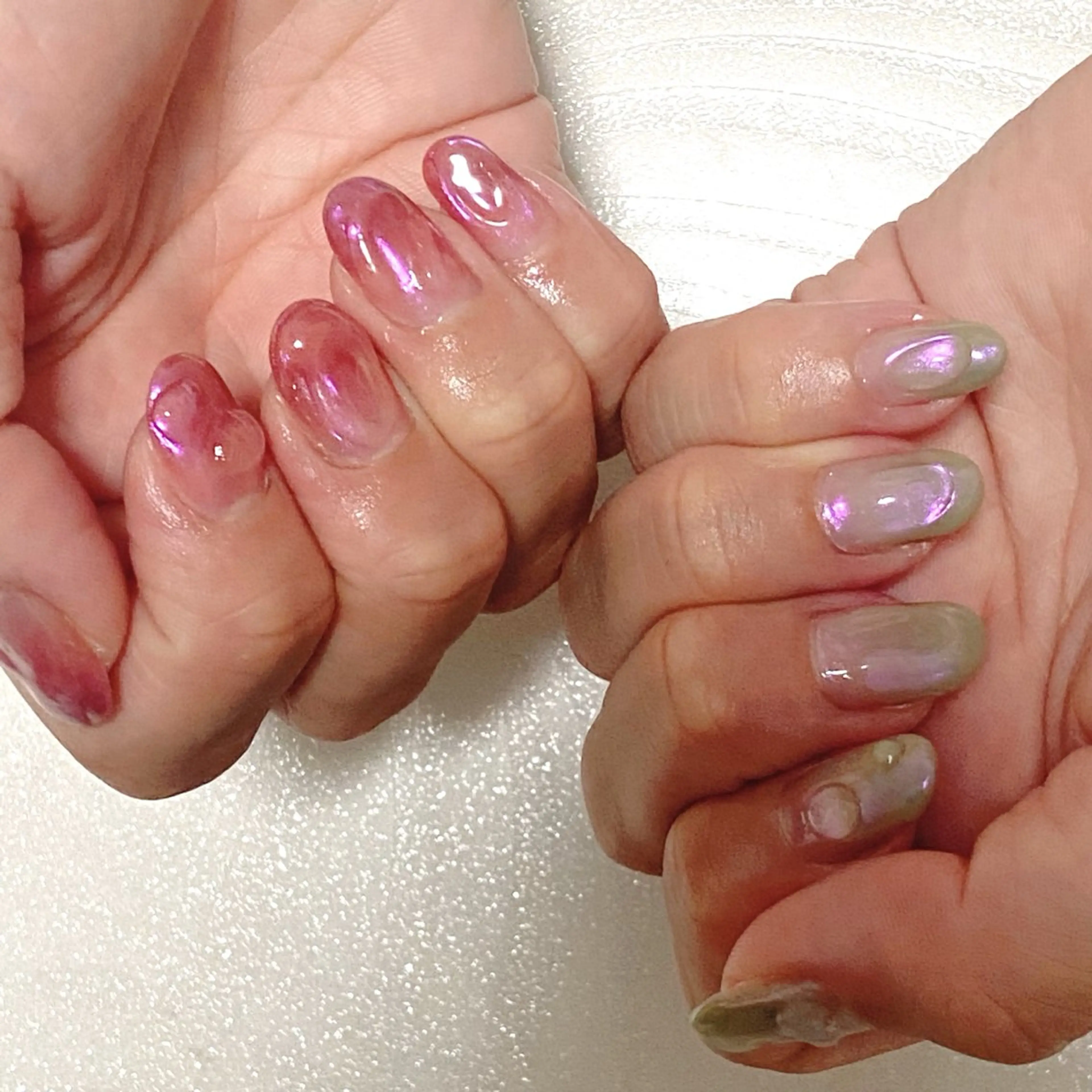 ネイル オーロラネイル ぷっくりネイル nail salon MARuのネイルデザイン