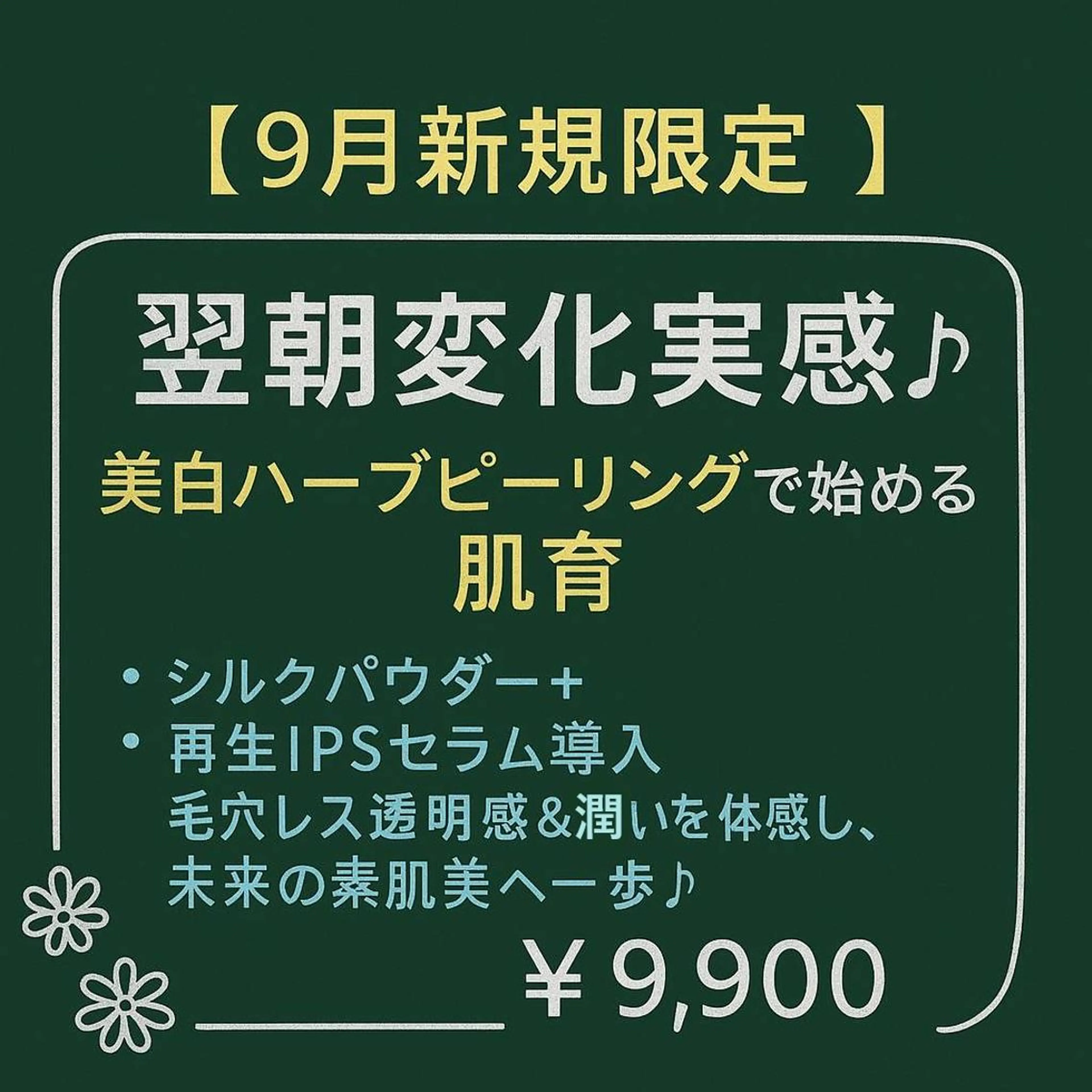 【9月新規限定】翌朝変化実感♪美白ハーブピーリングで始める肌育の写真