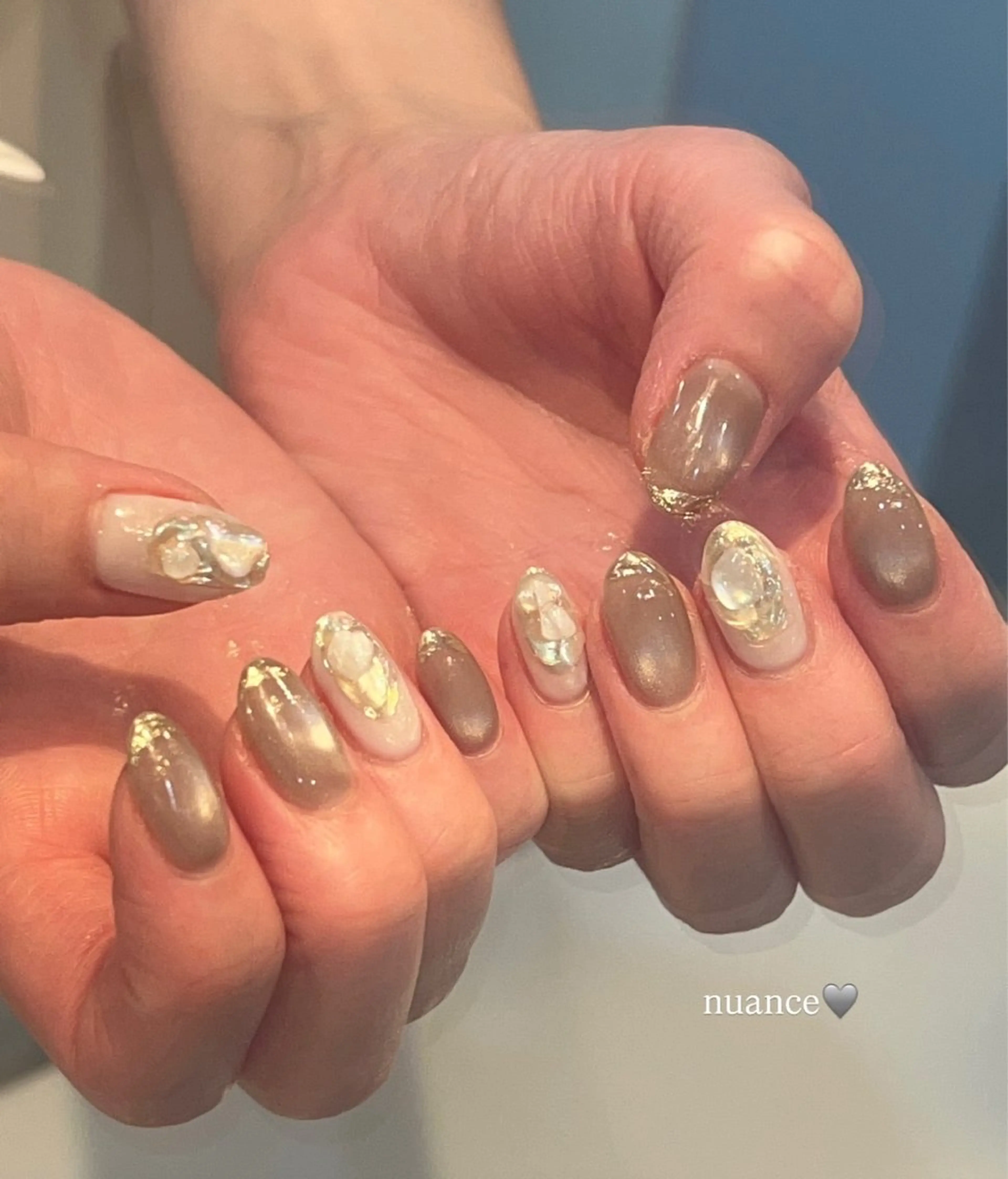 オフなしニュアンスネイルデザイン指定の写真