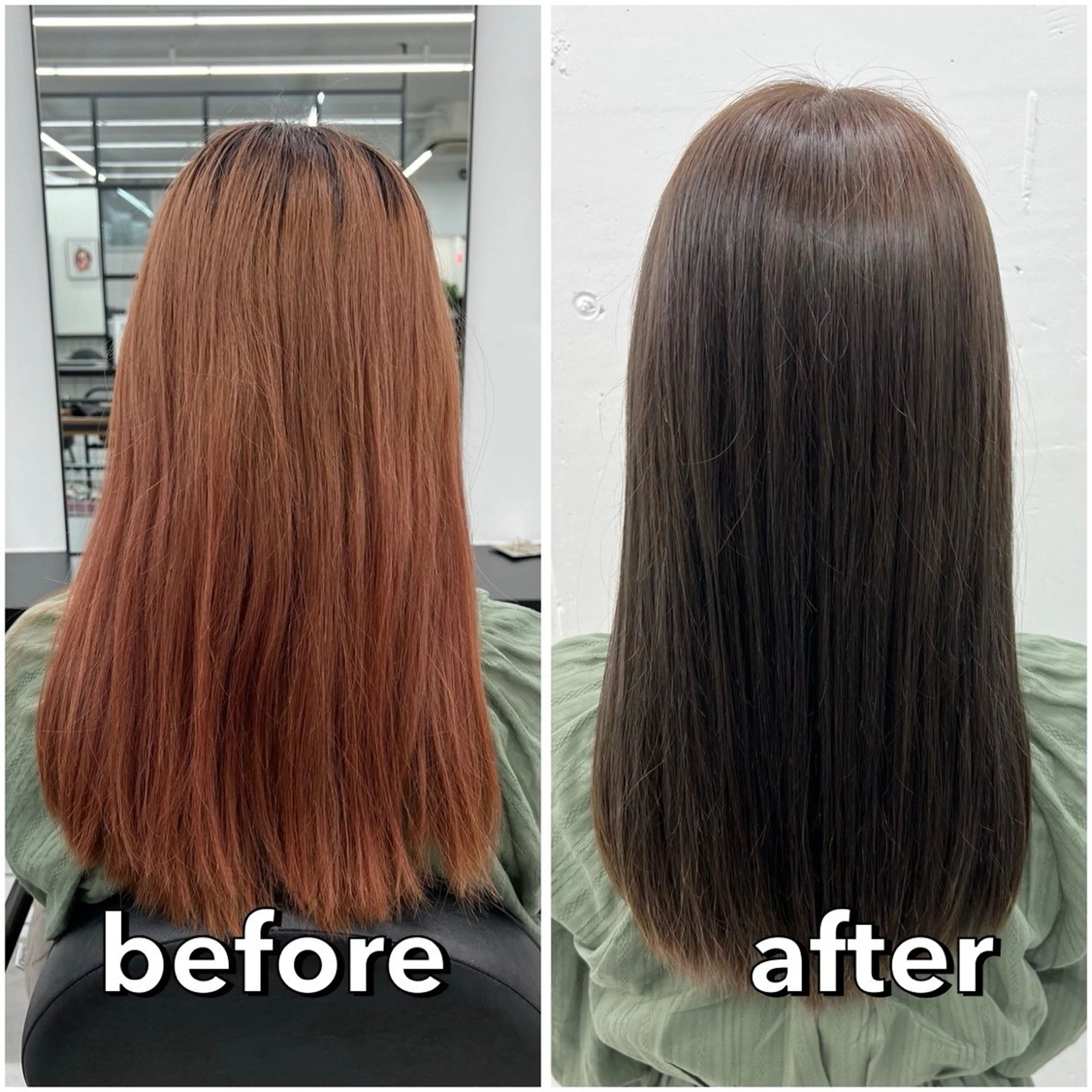 セミロング カラー ブラウンカラー 透明感カラー オリーブブラウン ヘアカラー トリートメント あすか JILLSTUDIOのヘアスタイル