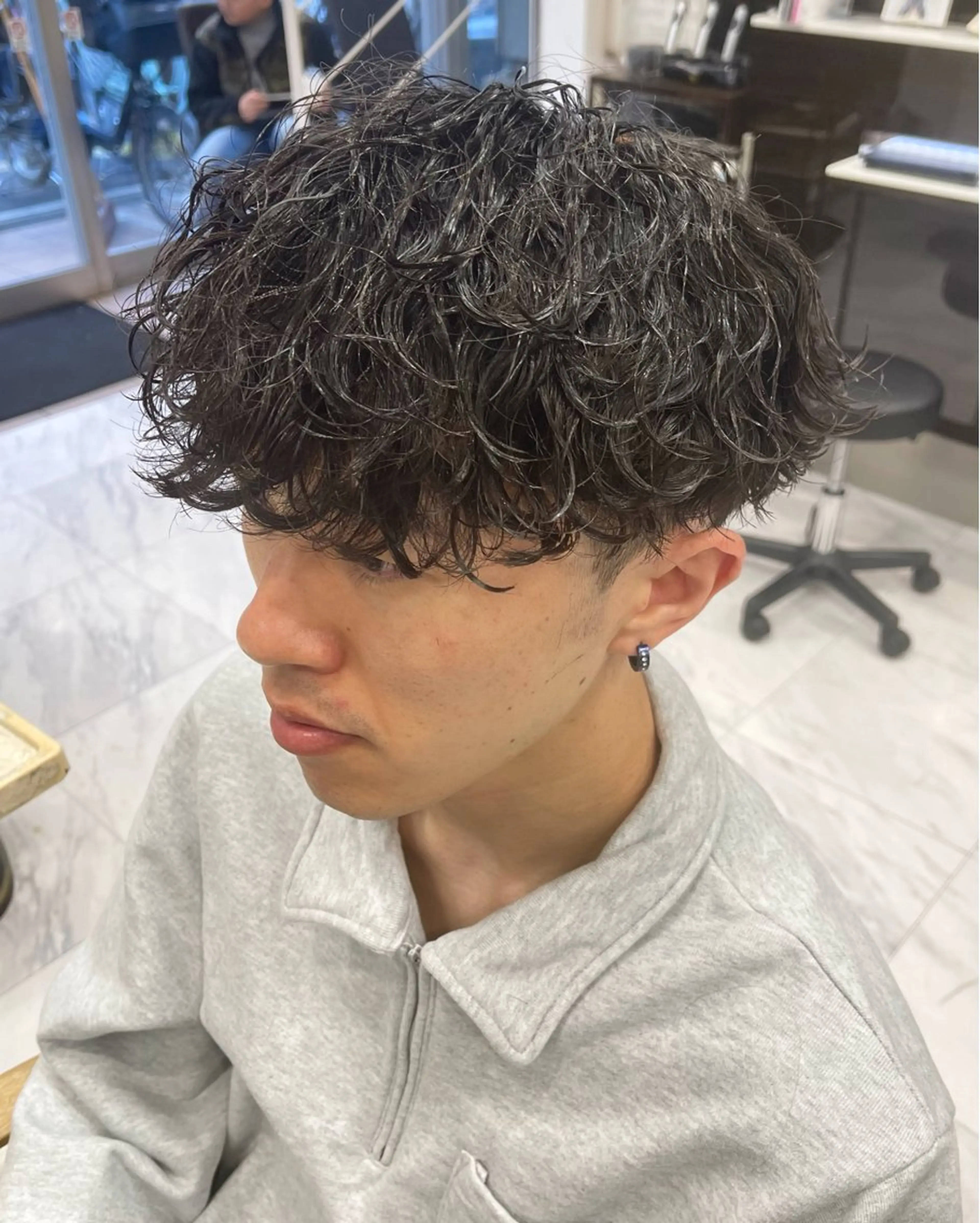 ショート パーマ メンズ メンズパーマ 波巻きパーマ カット パーマ トリートメント 🌻メンズカット 落合諒🌻のヘアスタイル