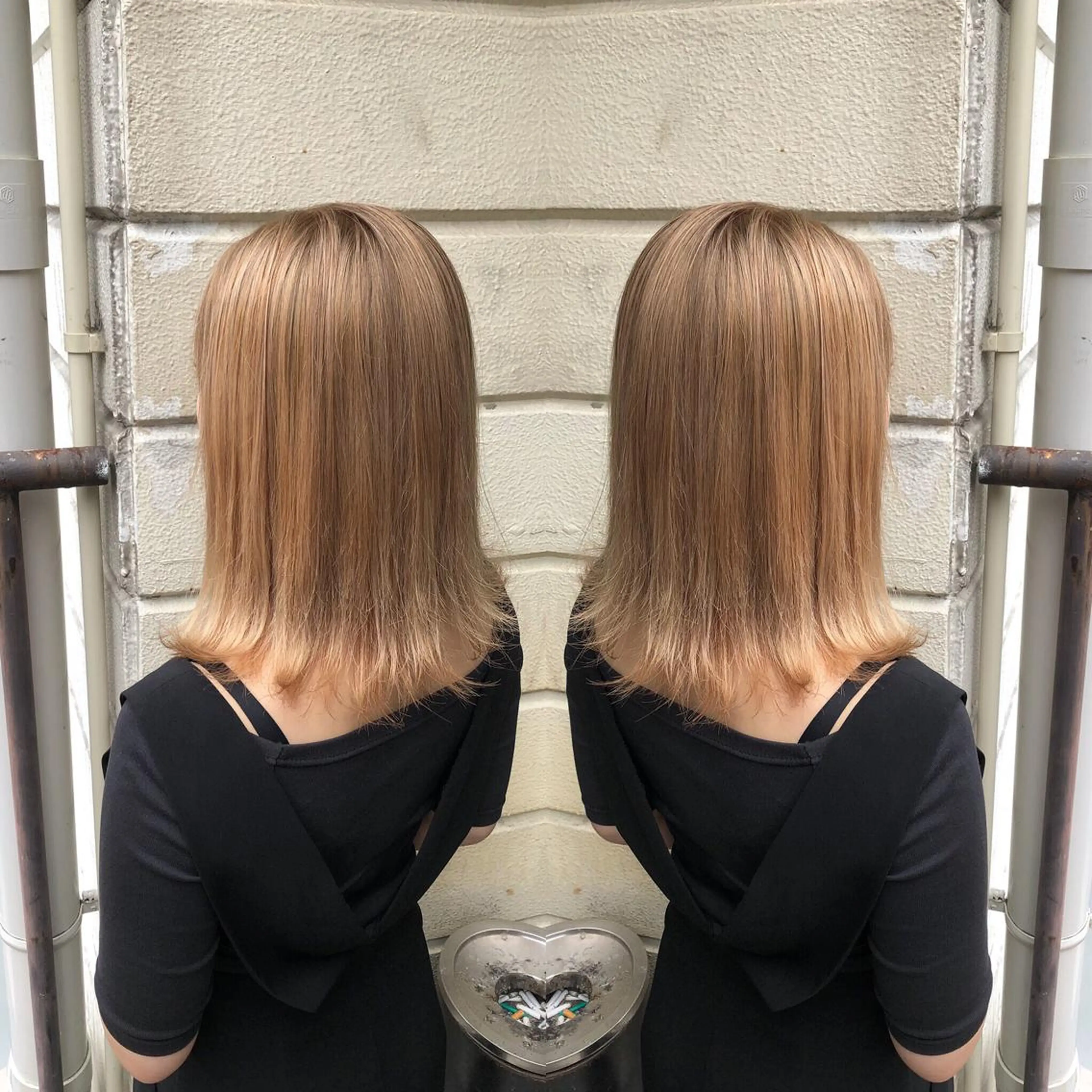 ミディアム カラー kr2s アメ村のヘアスタイル