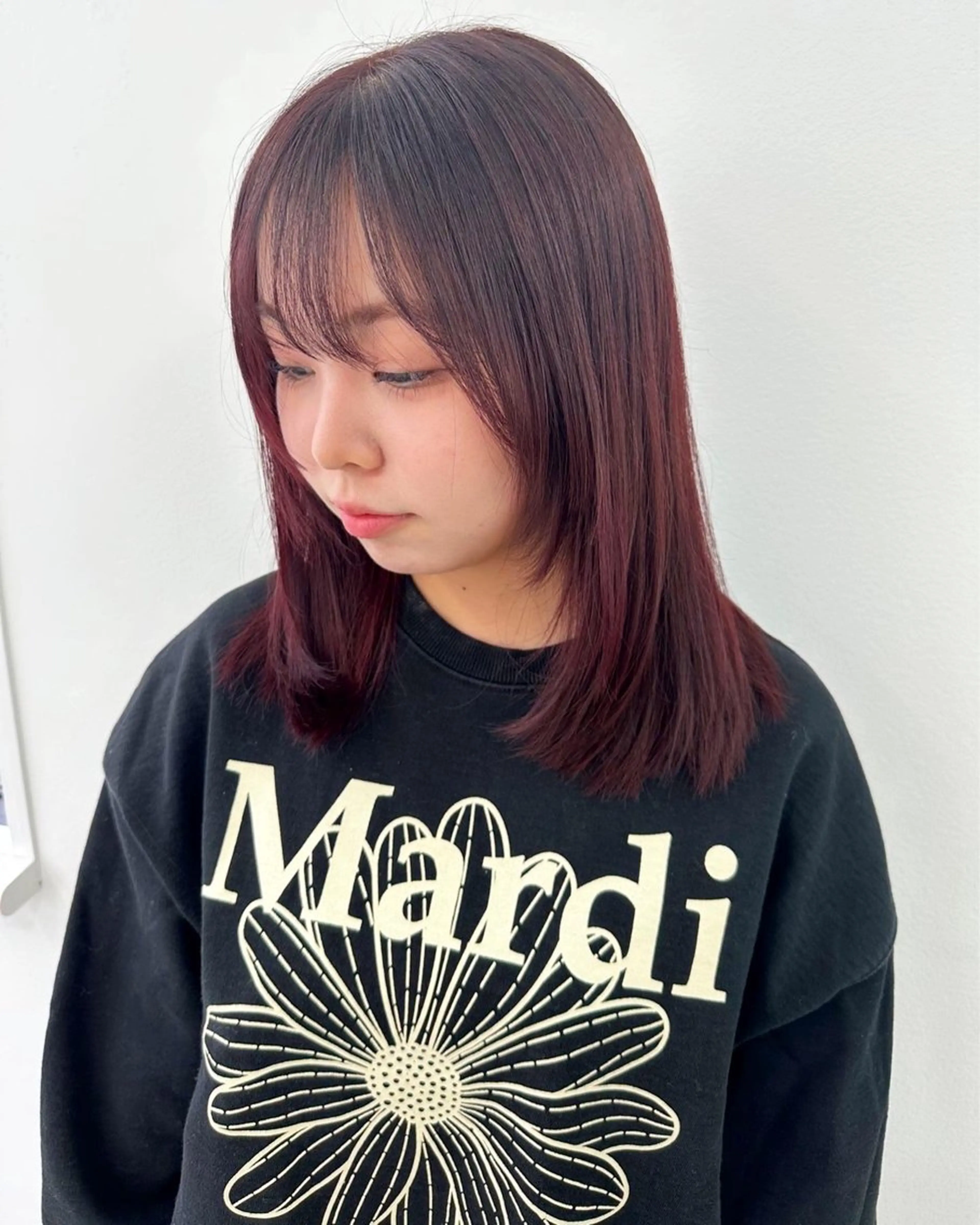 セミロング カラー カット ヘアカラー トリートメント 🍒ワイン系 ウルフカット🍒拓未のヘアスタイル