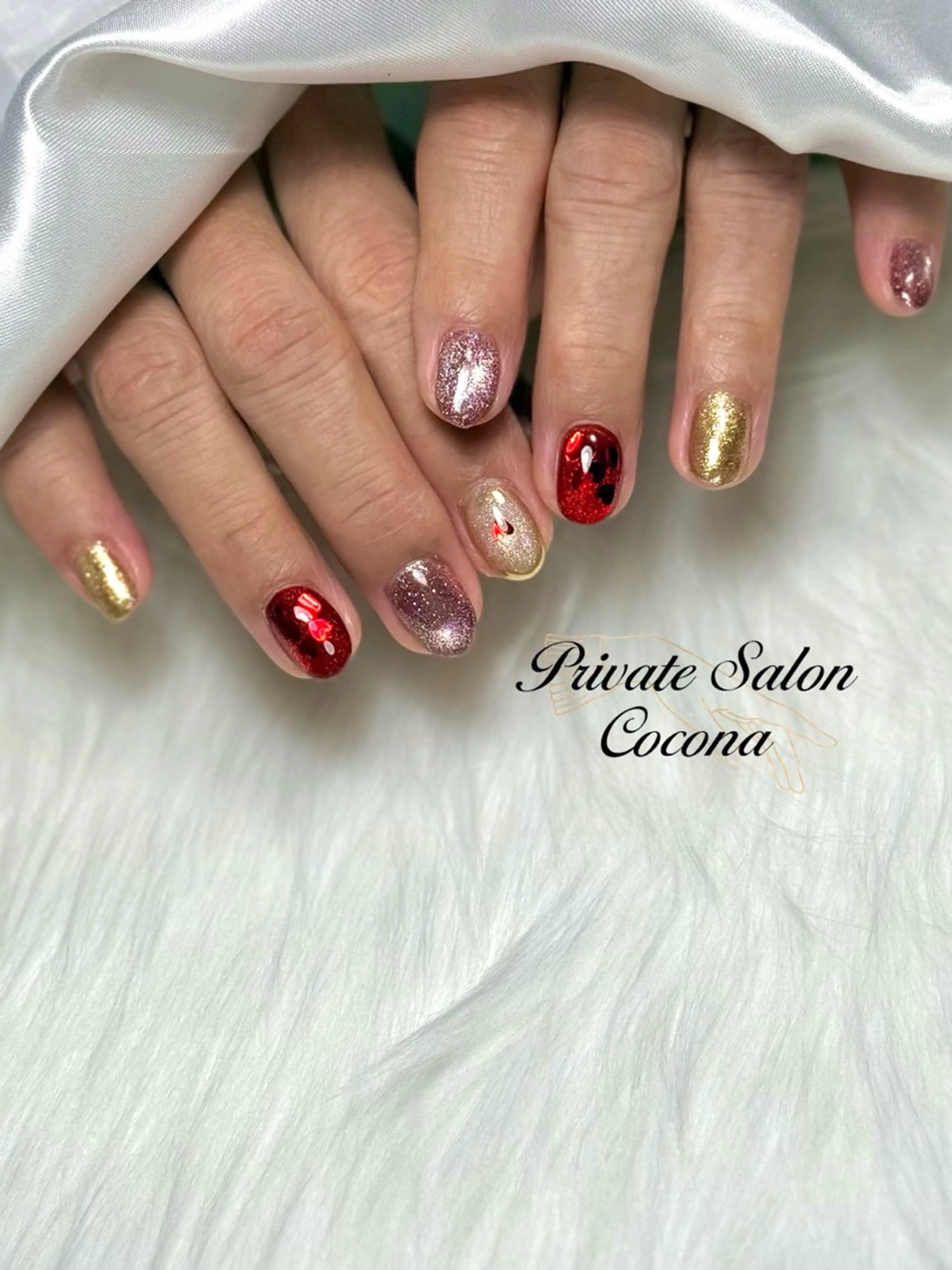 ネイル ハート ハンドネイル プライベートサロン nailcoconaのネイルデザイン
