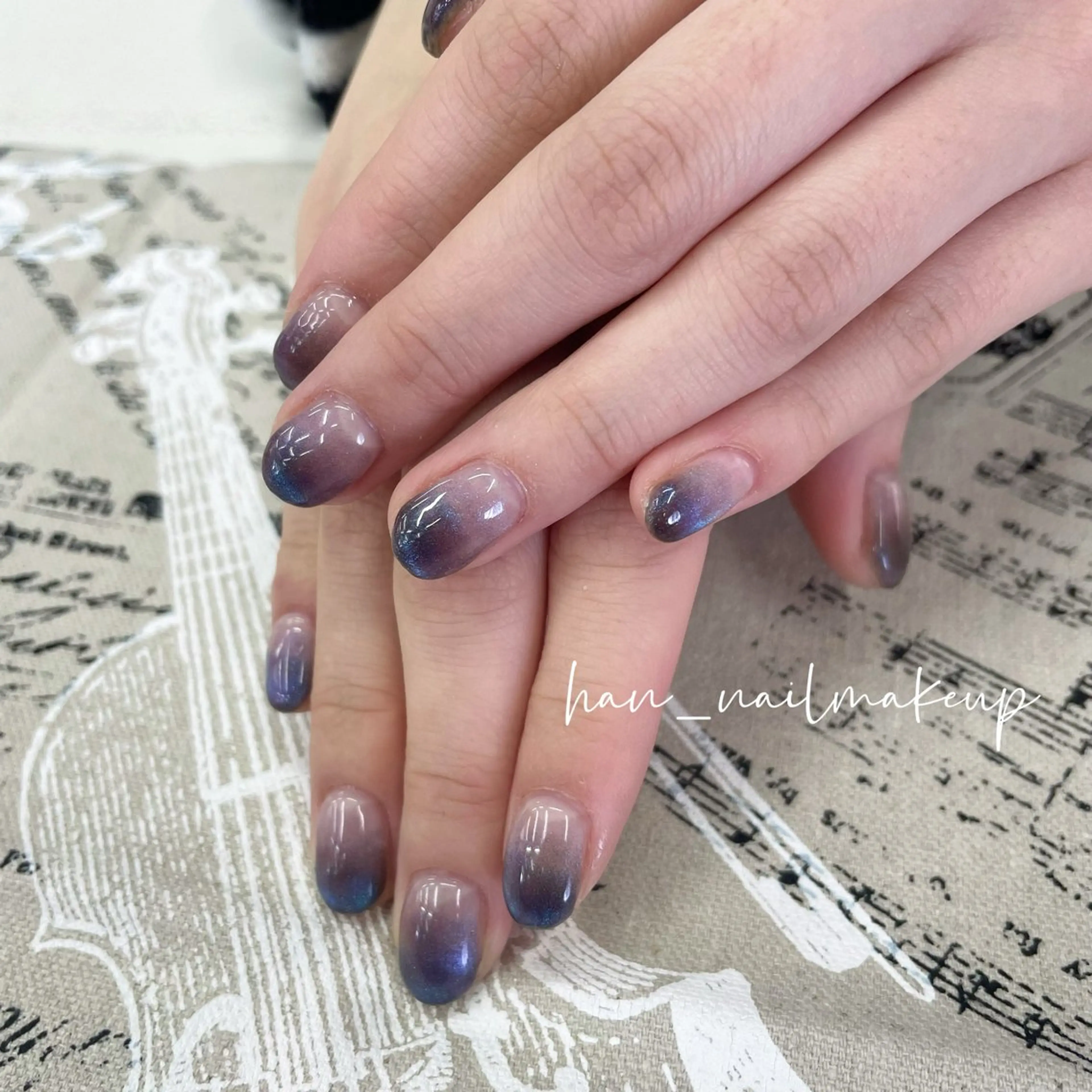 ネイル グラデーション マグネットネイル ハンドネイル Han Nail 【y&m】のネイルデザイン