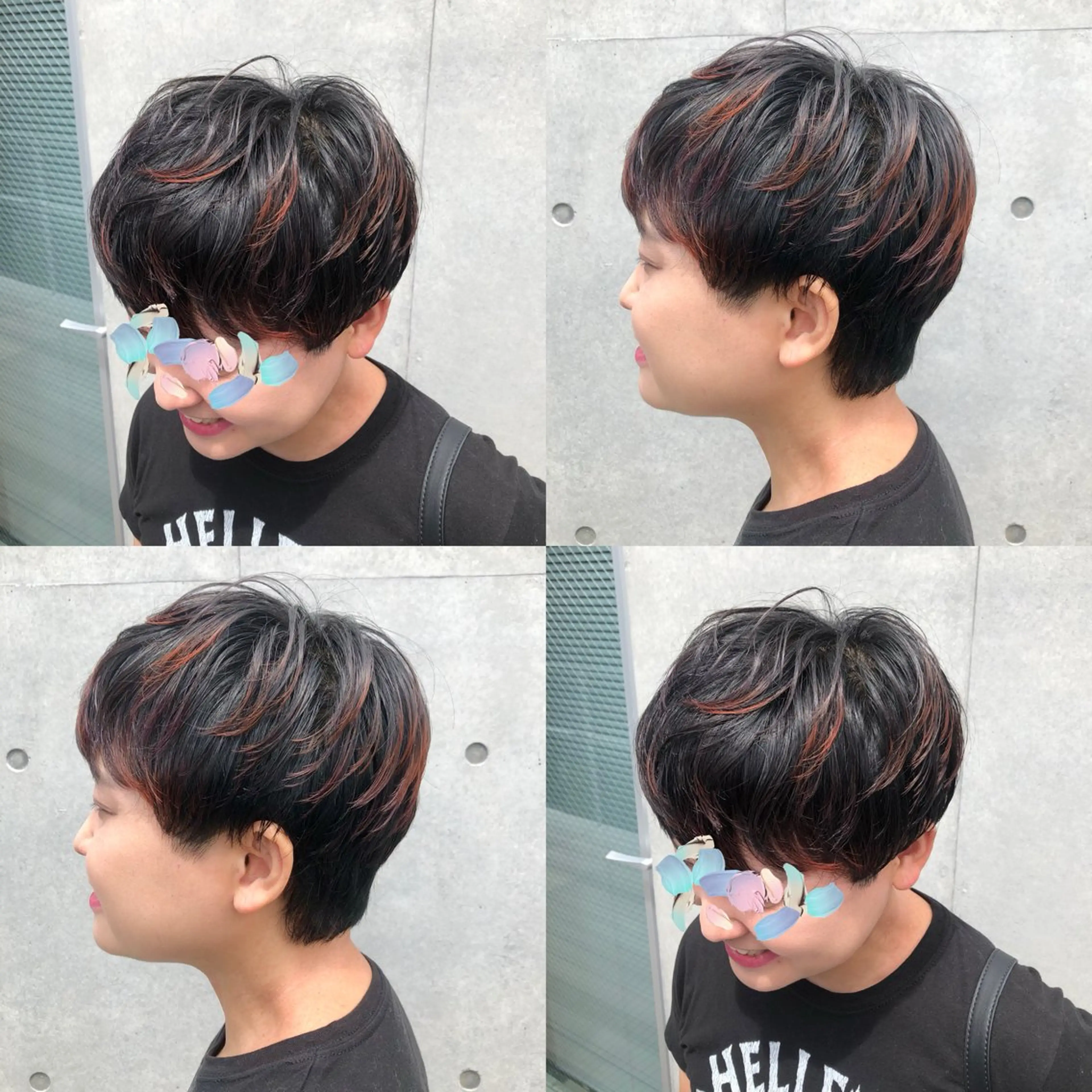 ショート カラー ブリーチ デザインカラー ハイライトカラー ハイライト 推しカラー✨ オタク美容師ユウカのヘアスタイル