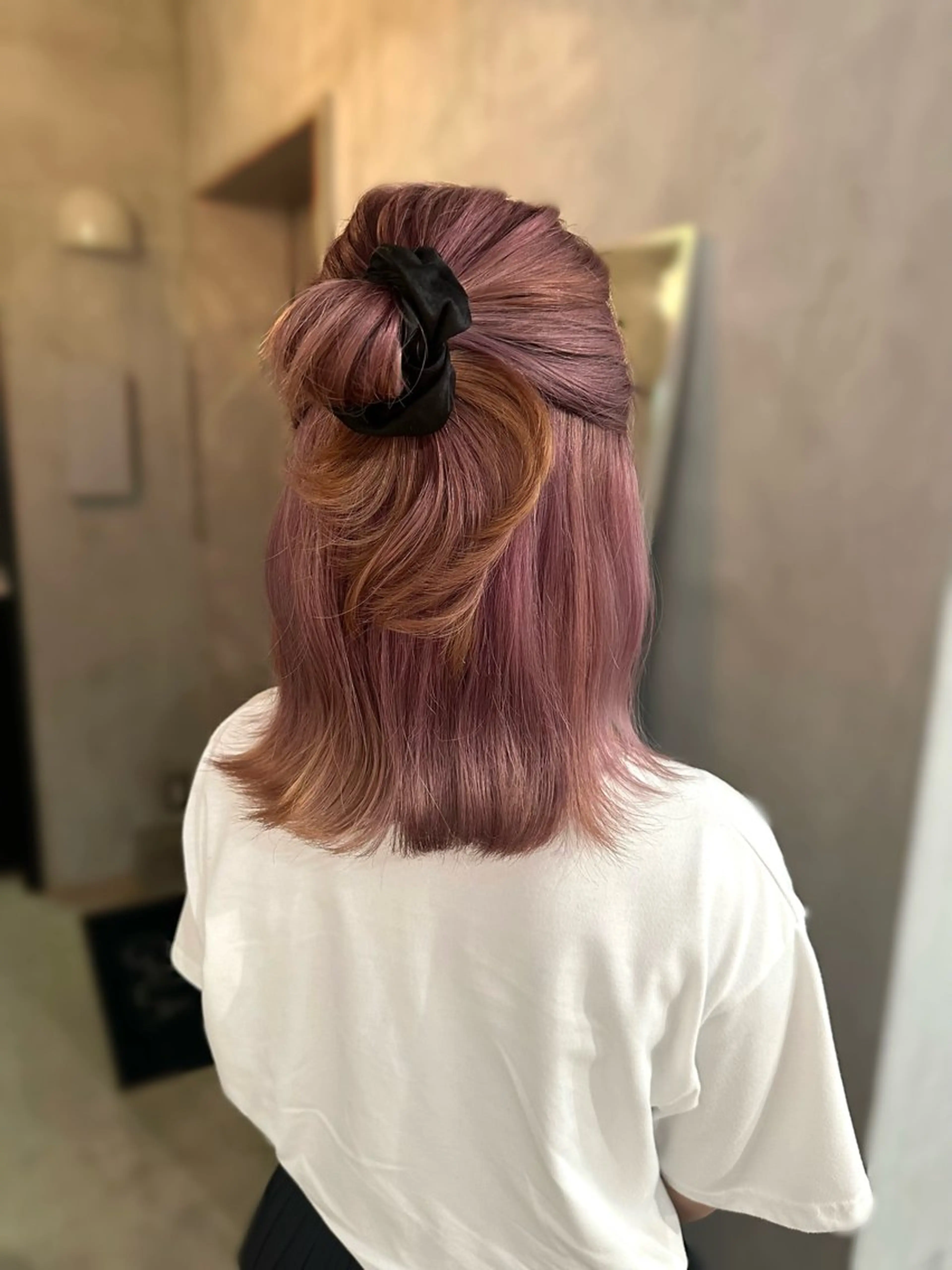 ミディアム カラー ハイトーンカラー カット ヘアカラー 上野/韓国hair 🤍MOEKA🤍のヘアスタイル