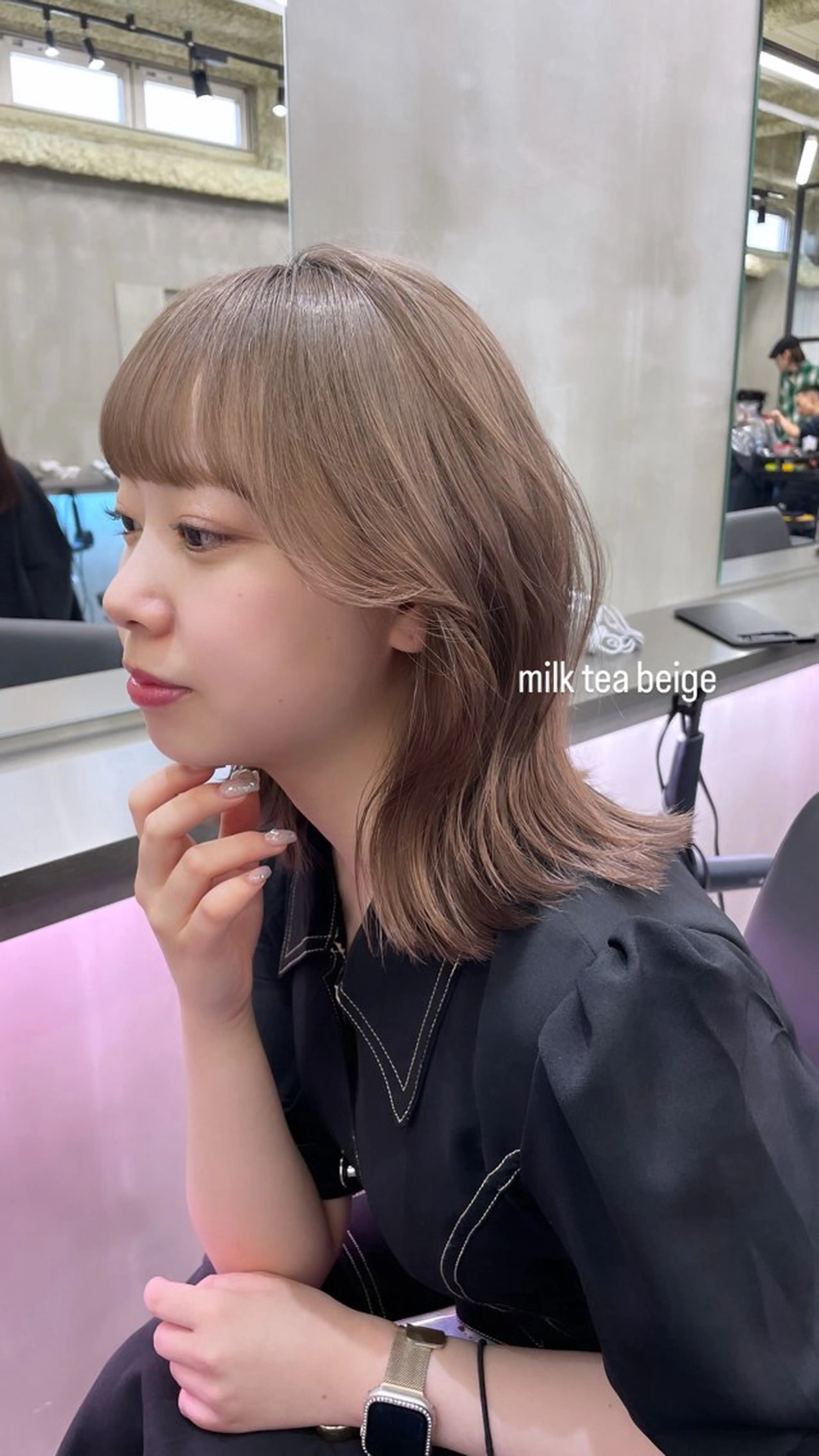 ミディアム カラー ヘアアレンジ ブリーチ 透明感カラー レイヤーカット 外ハネヘア ヘアカラー the path shogo🌻のヘアスタイル