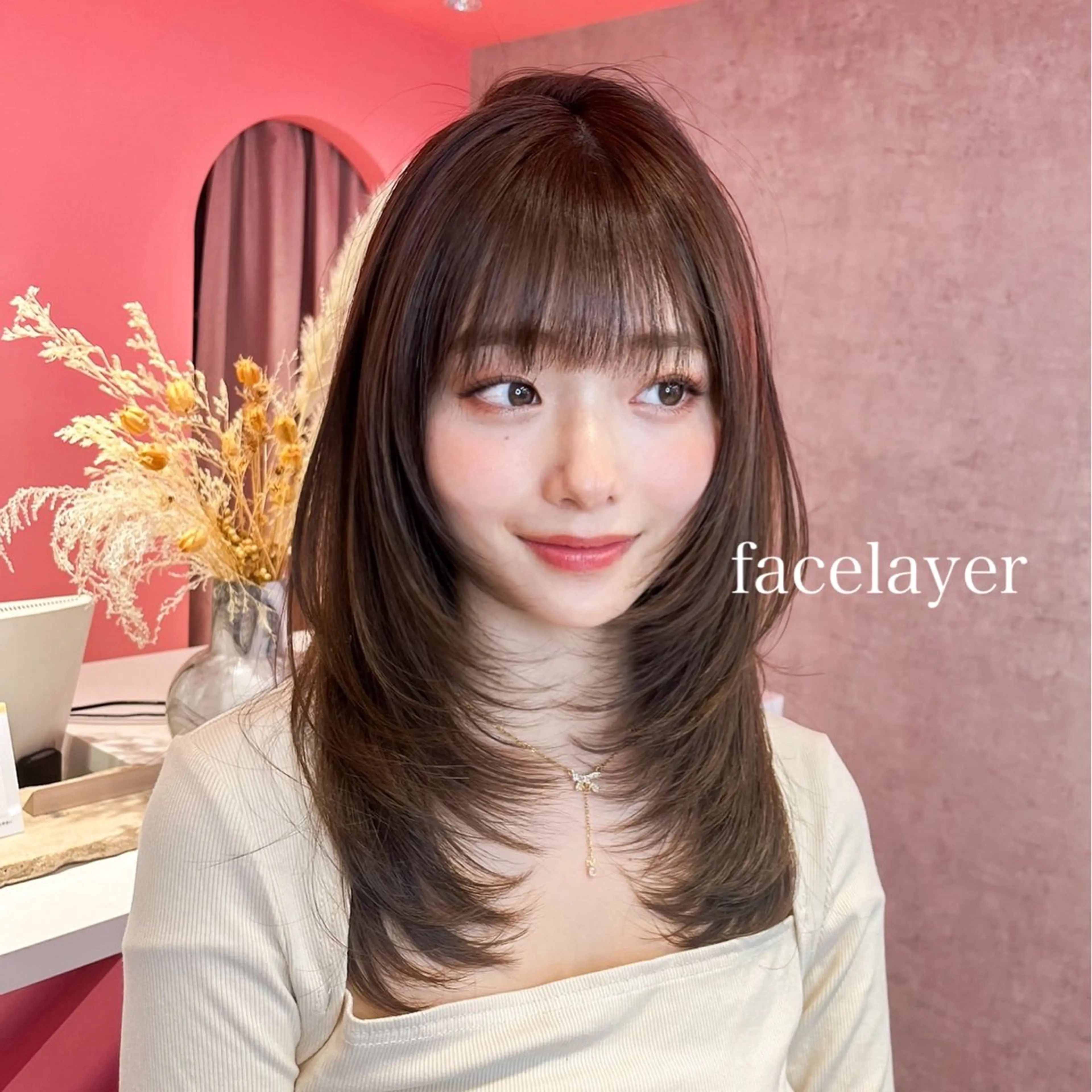 ミディアム カラー 山崎/ボブ縮毛矯正 レイヤー髪質改善のヘアスタイル