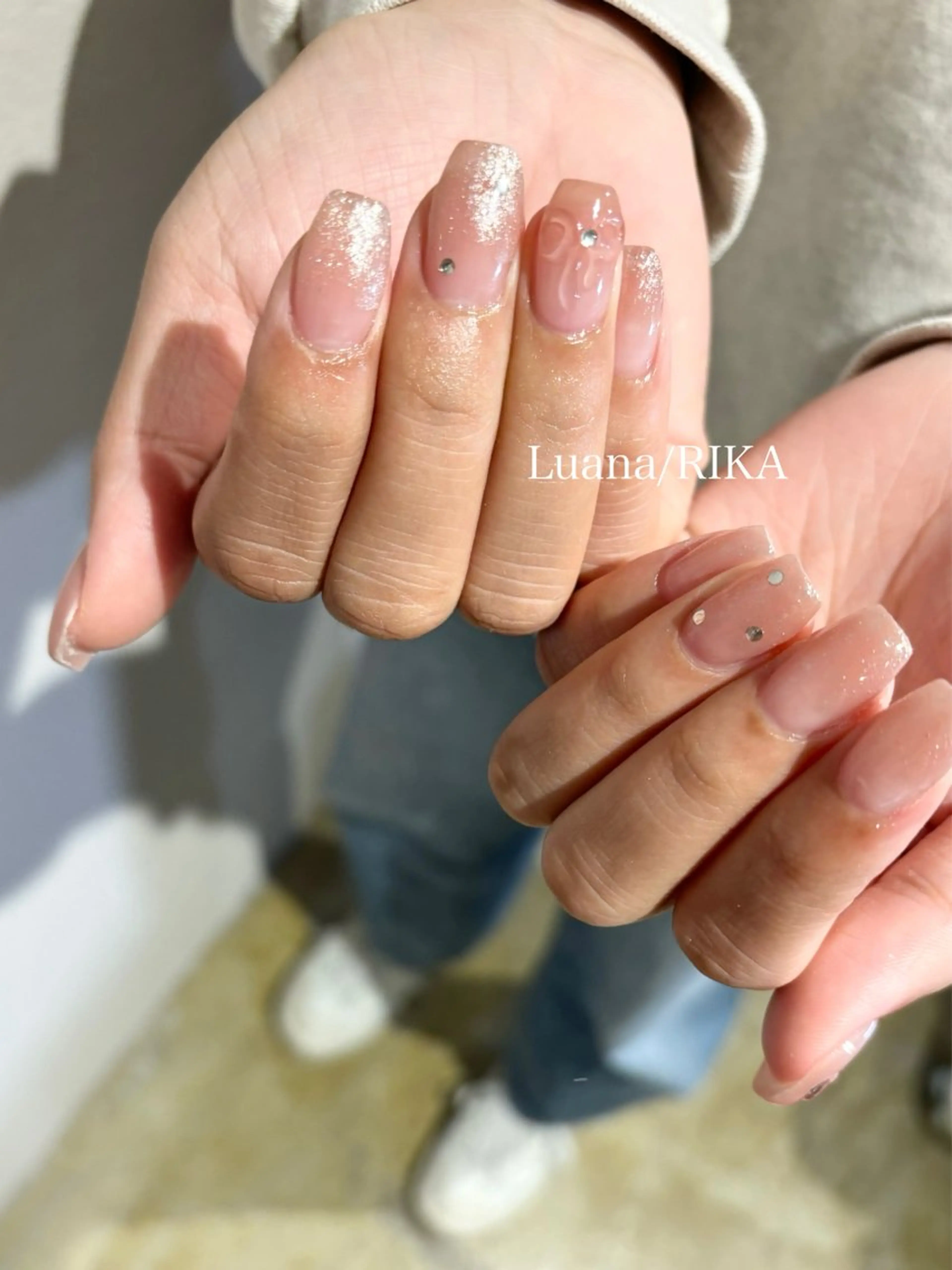 ネイル ぷっくりネイル リボン ハンドネイル Nail Salon Luana Rikaのネイルデザイン