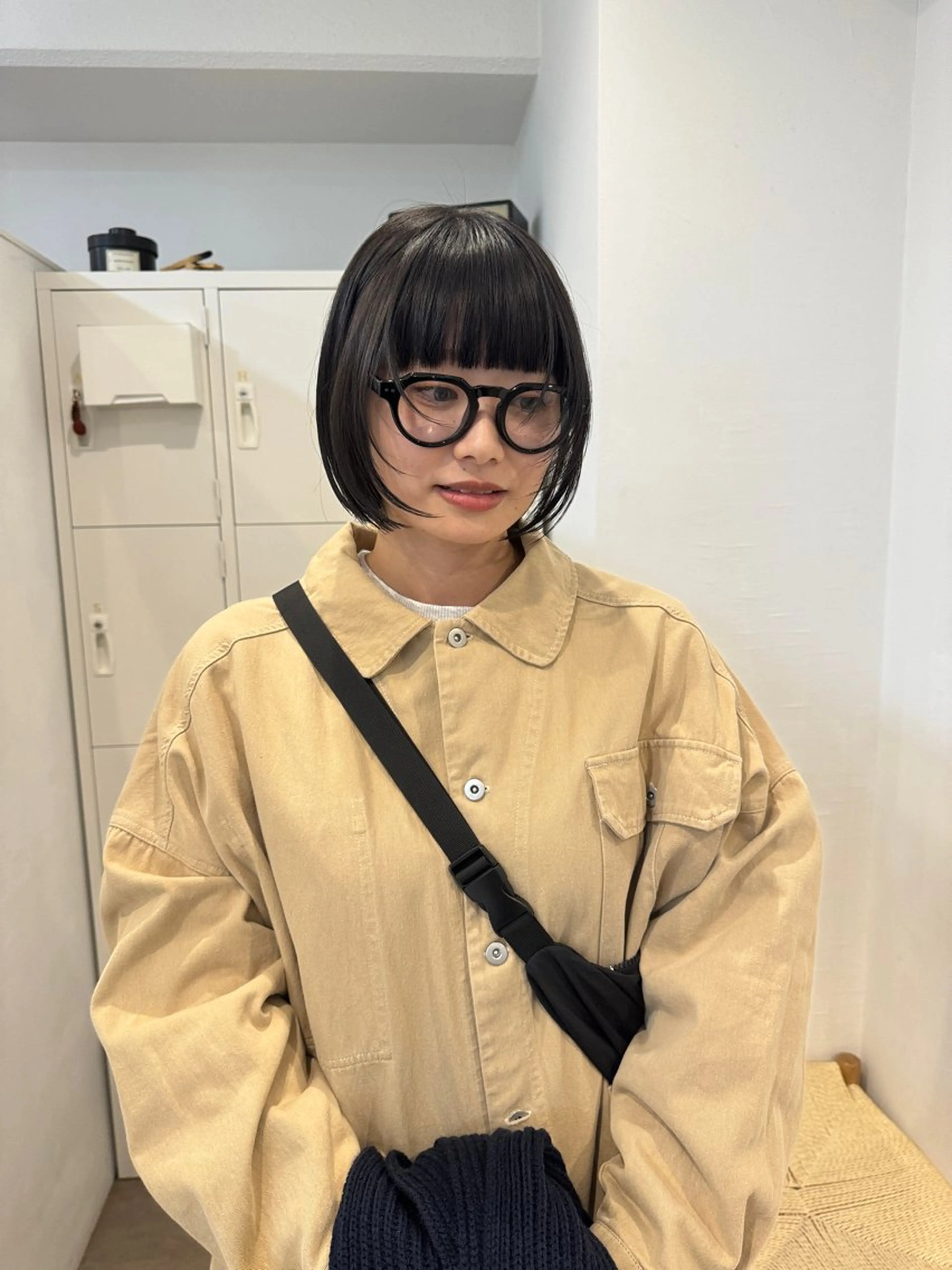 ショート 顔まわりレイヤー レイヤーカット ショートヘア 小顔カット Ran /レイヤー /ベージュ/髪質改善のヘアスタイル