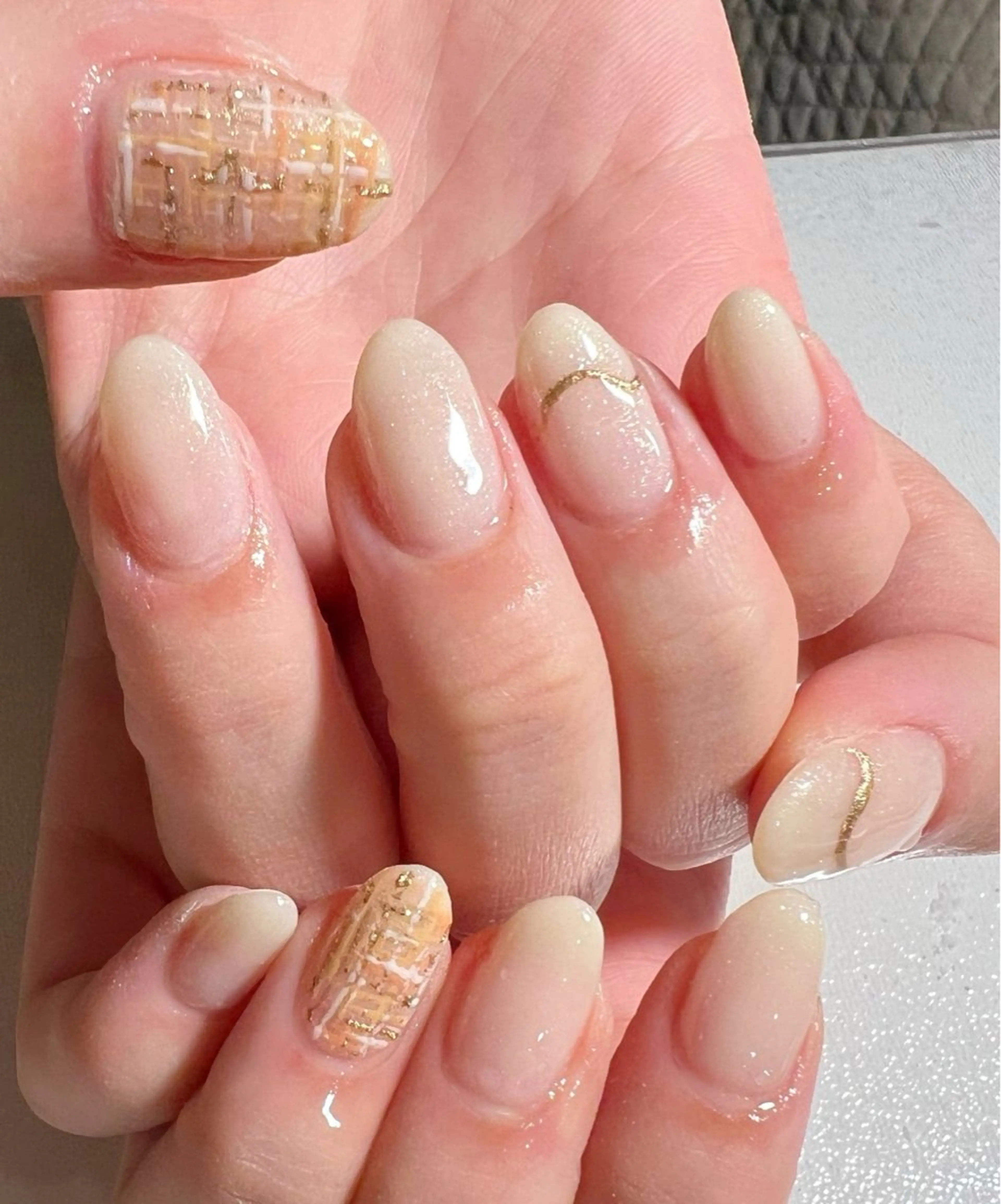 ネイル シンプルネイル ツイードネイル ハンドネイル private salon mieのネイルデザイン