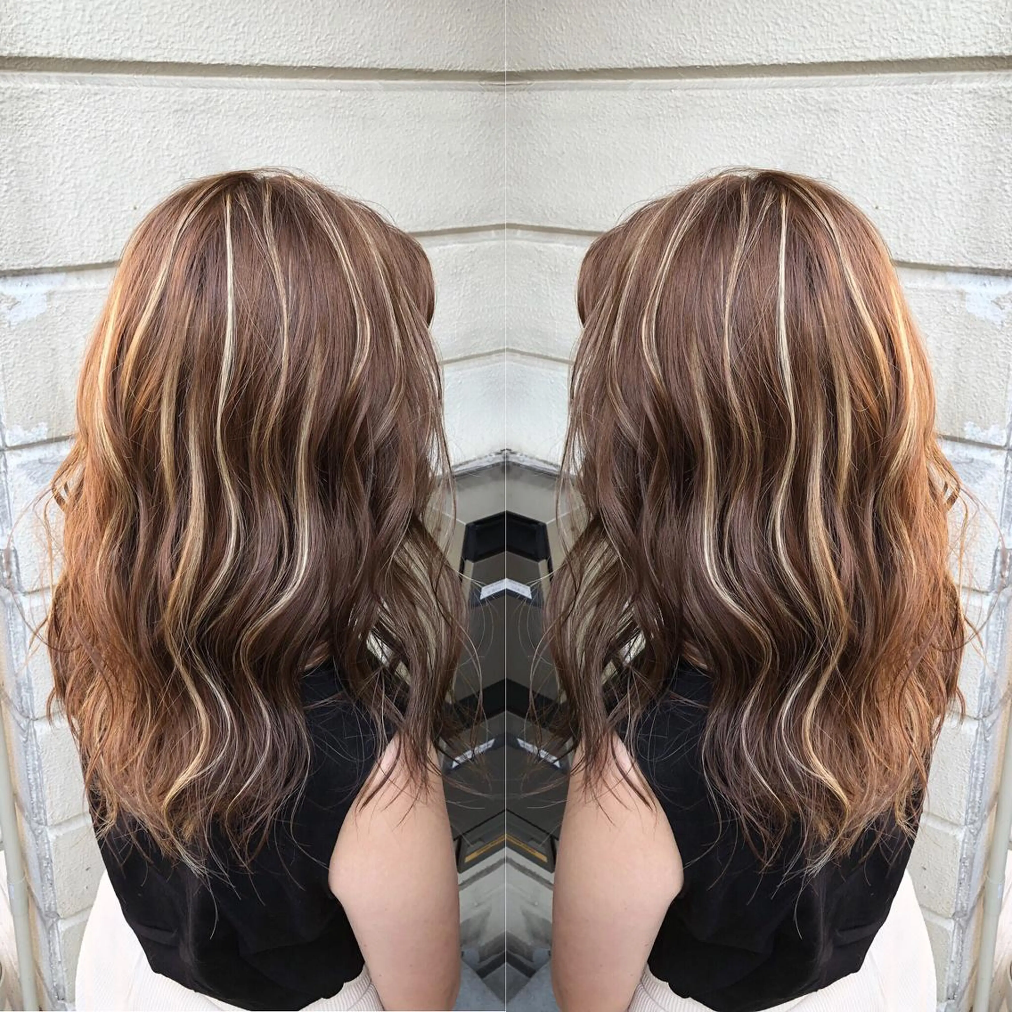 セミロング カラー kr2s アメ村のヘアスタイル