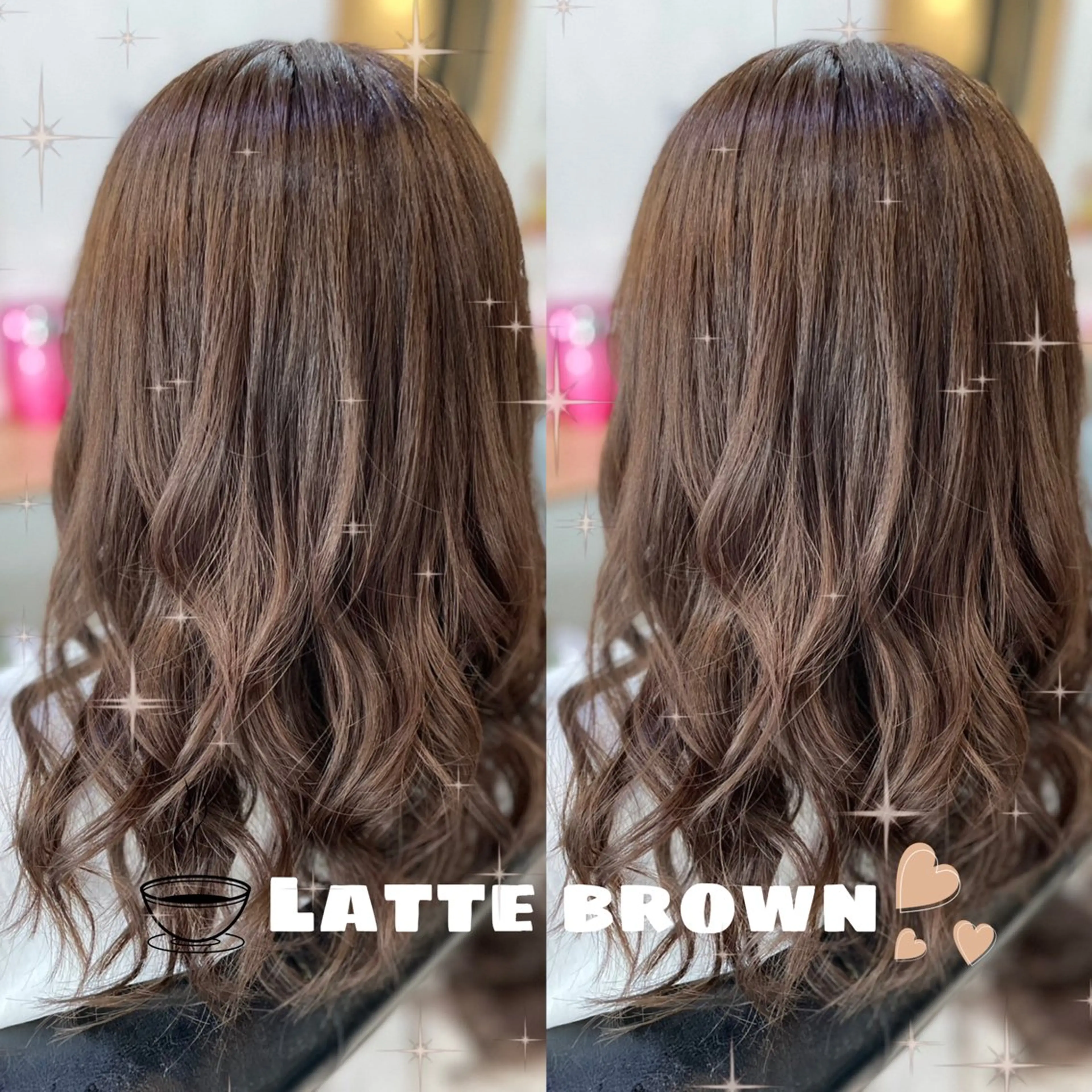 セミロング カラー ヘアアレンジ ブラウンカラー ヘアカラー トリートメント lovis ゆうあのヘアスタイル