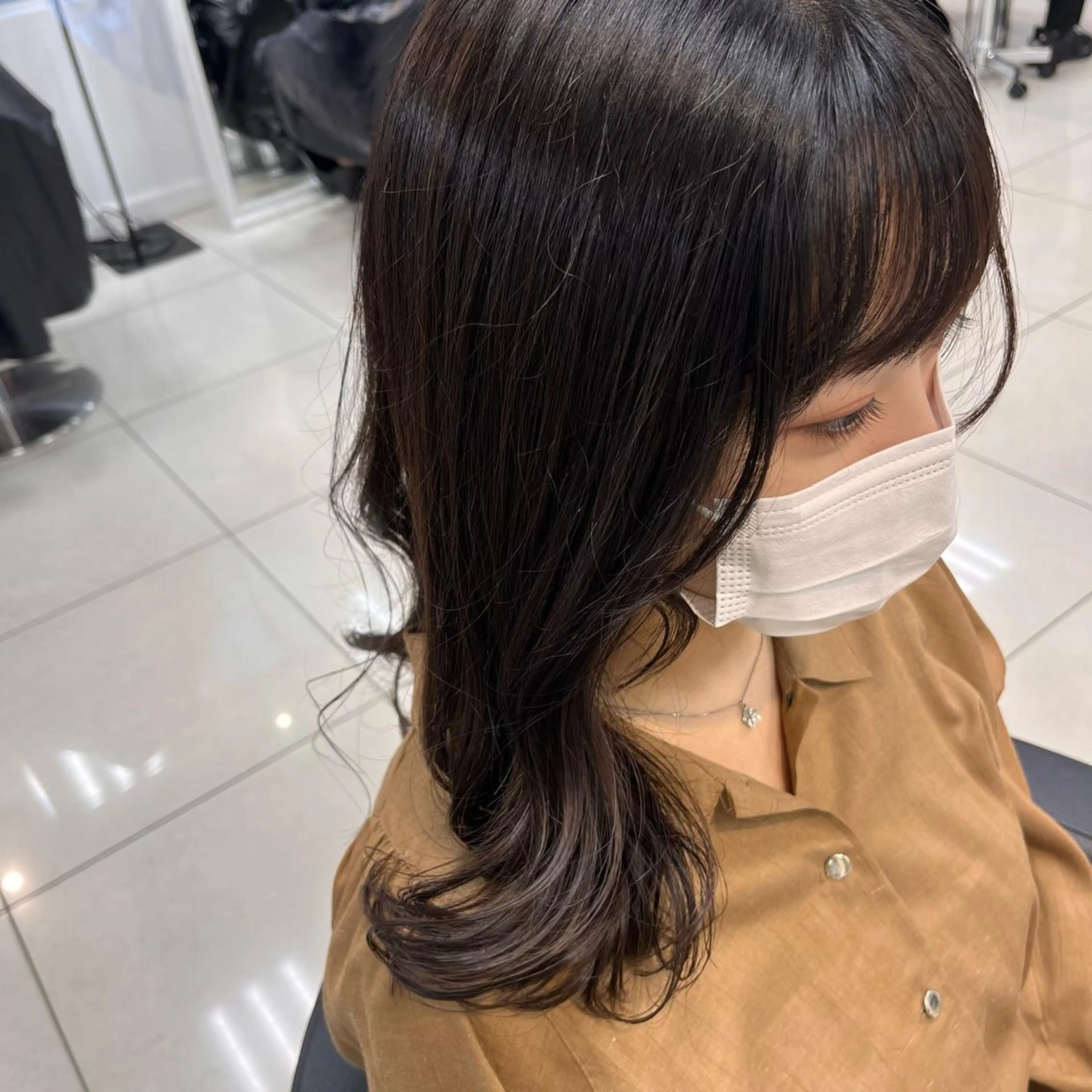 セミロング ヘアアレンジ サイドバング カット メンズヘア専門🦊 RYOKAのヘアスタイル