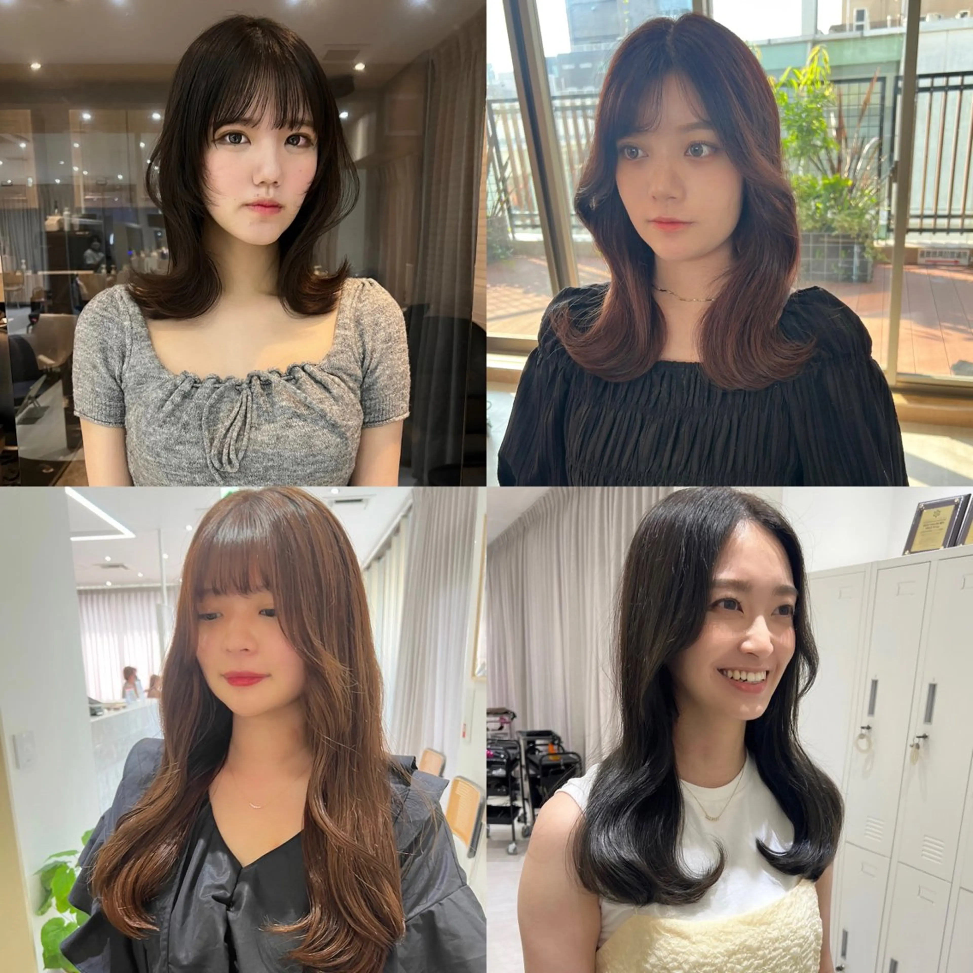 カラー 髪質改善 カット ヘアカラー トリートメント 韓国🇰🇷レイヤー おくれ毛/顔まわりのヘアスタイル