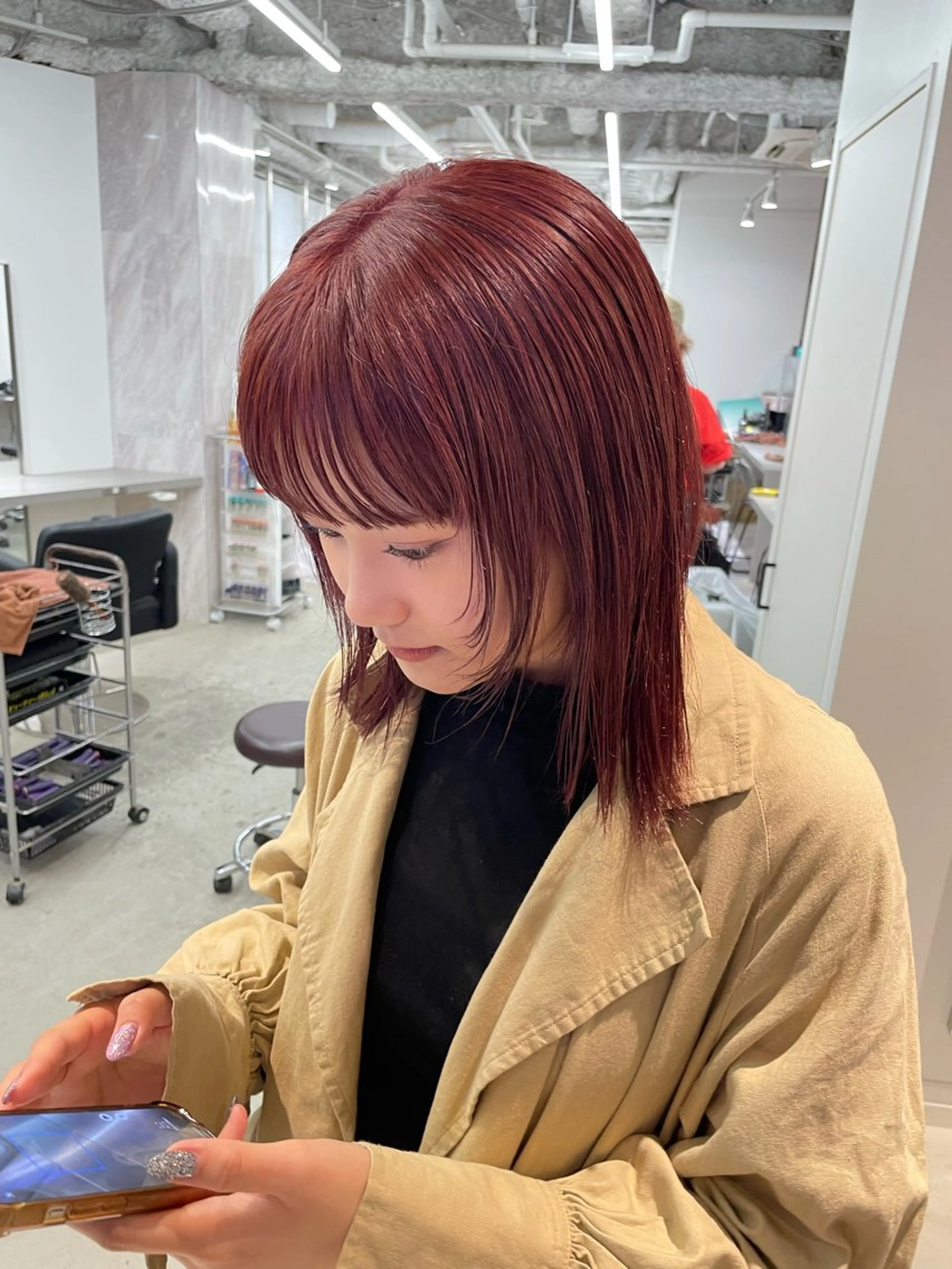 ミディアム カラー ヘアアレンジ ブリーチ カット ヘアカラー トリートメント 🎗秋山勇 /三宮指名No.1のヘアスタイル
