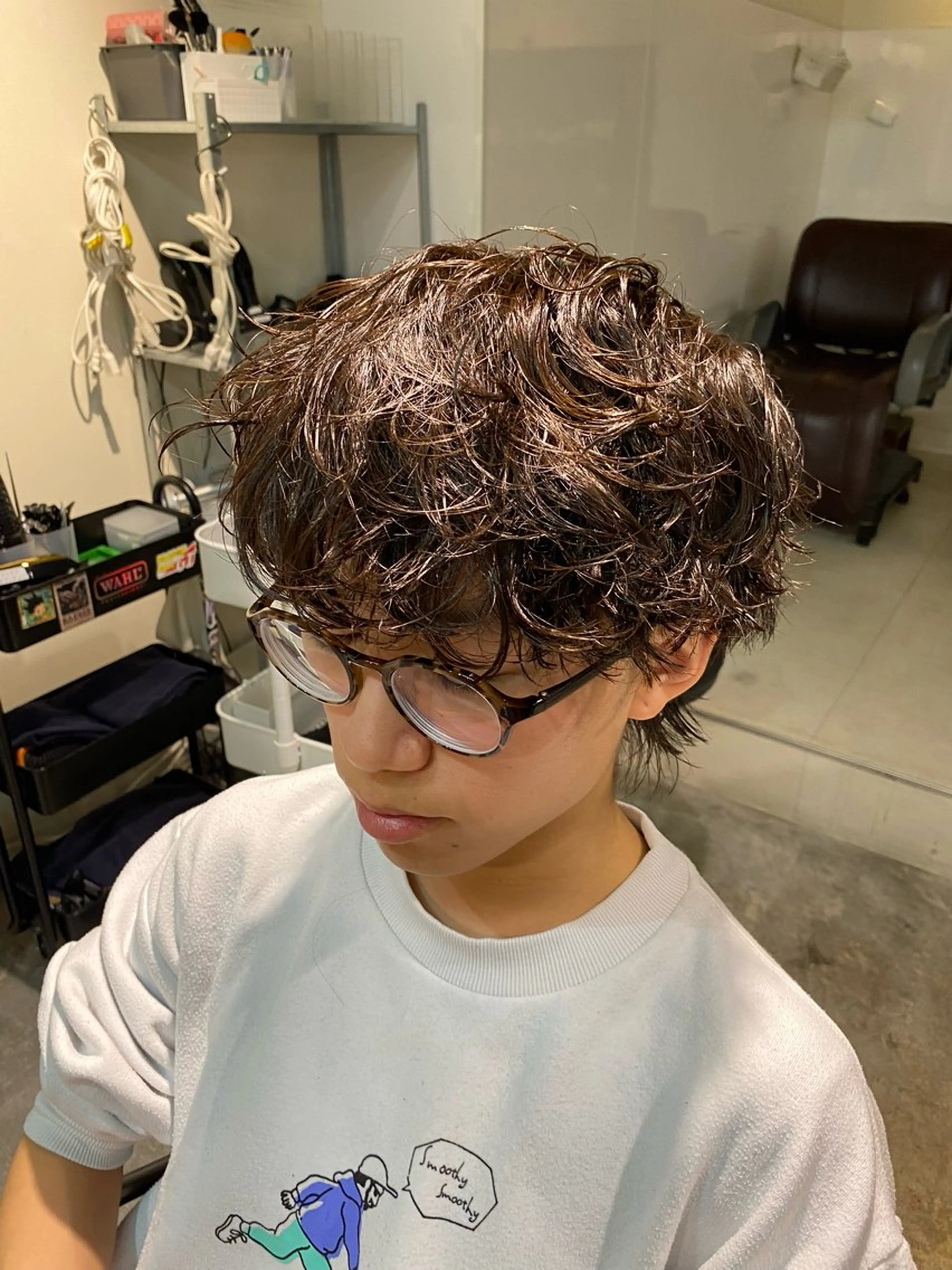 パーマ メンズ カット パーマ パーマ特化/海外風 パーマフェザー/真生のヘアスタイル