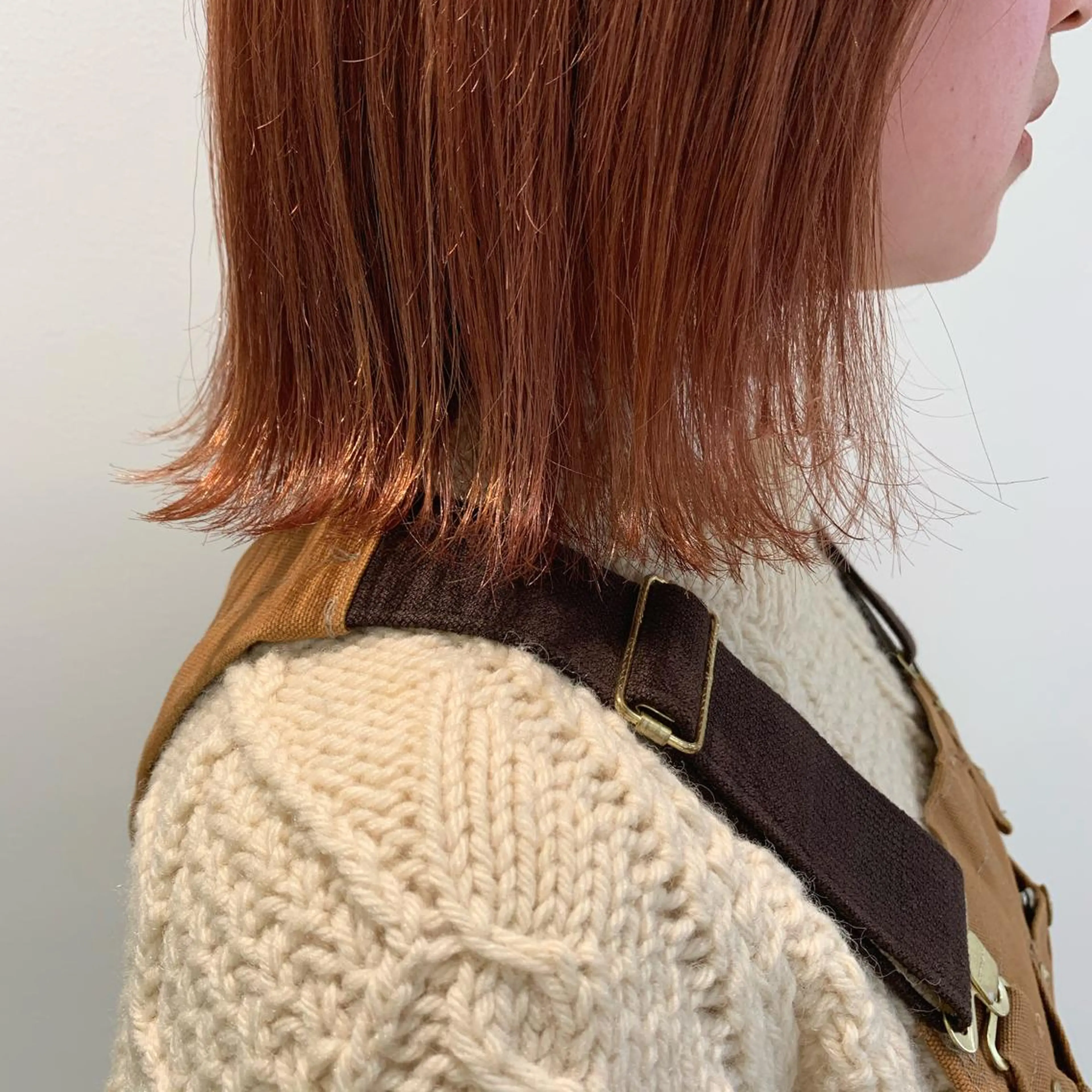 ミディアム カラー 切りっぱなしボブ オレンジ ボブ emme MIHO♡のヘアスタイル