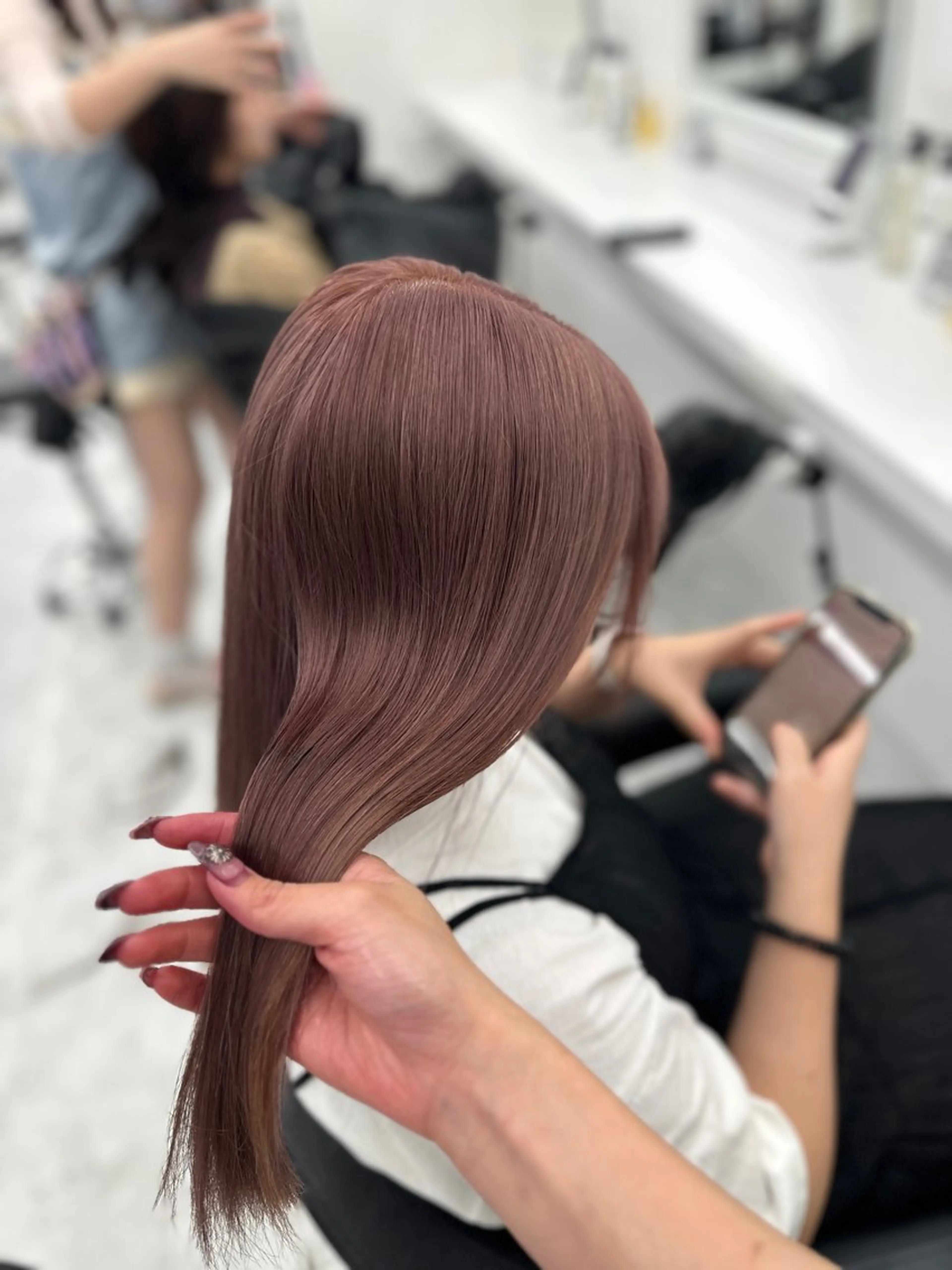 ロング カラー パーマ ヘアアレンジ メンズ キッズ ♥️韓国ヘア レイヤー♥️ゆりのヘアスタイル