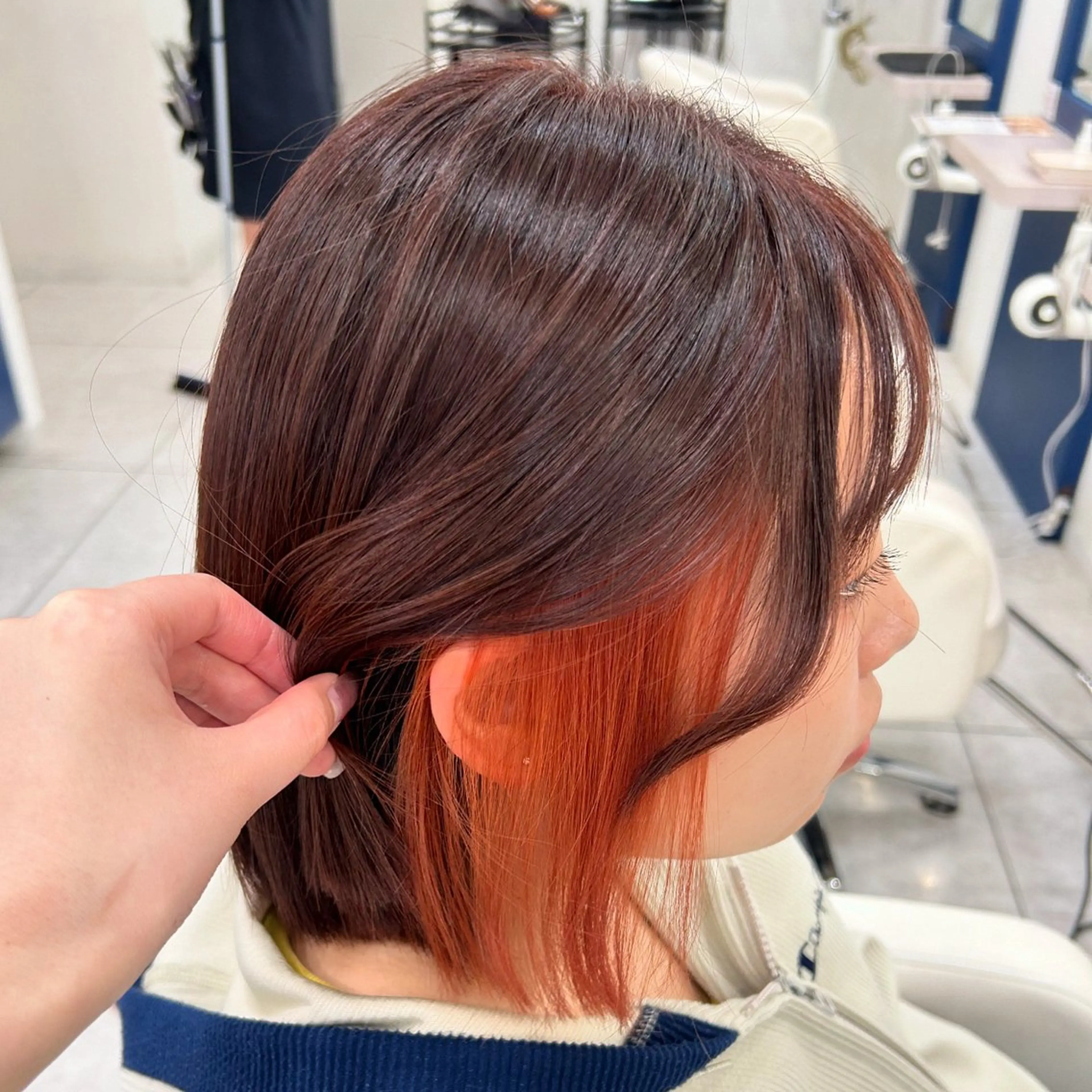 ショート カラー ブラウンカラー ピンクカラー ピンクブラウン レッドカラー ヘアカラー 💎inc市川南口店 フクイ　ニイナ💎のヘアスタイル