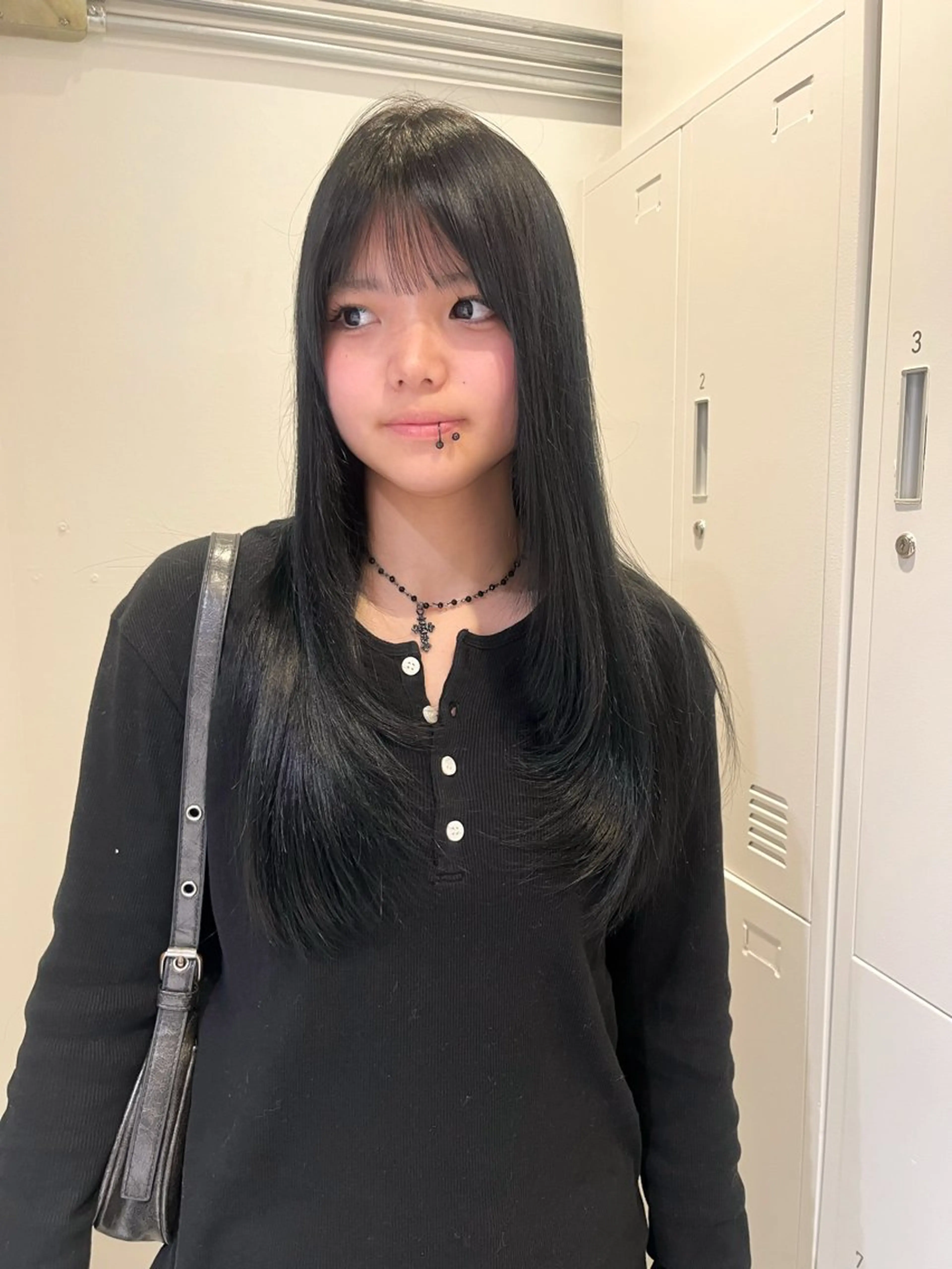 ロング カラー カット 似合わせイメチェン/ 顔周り/ののかのヘアスタイル