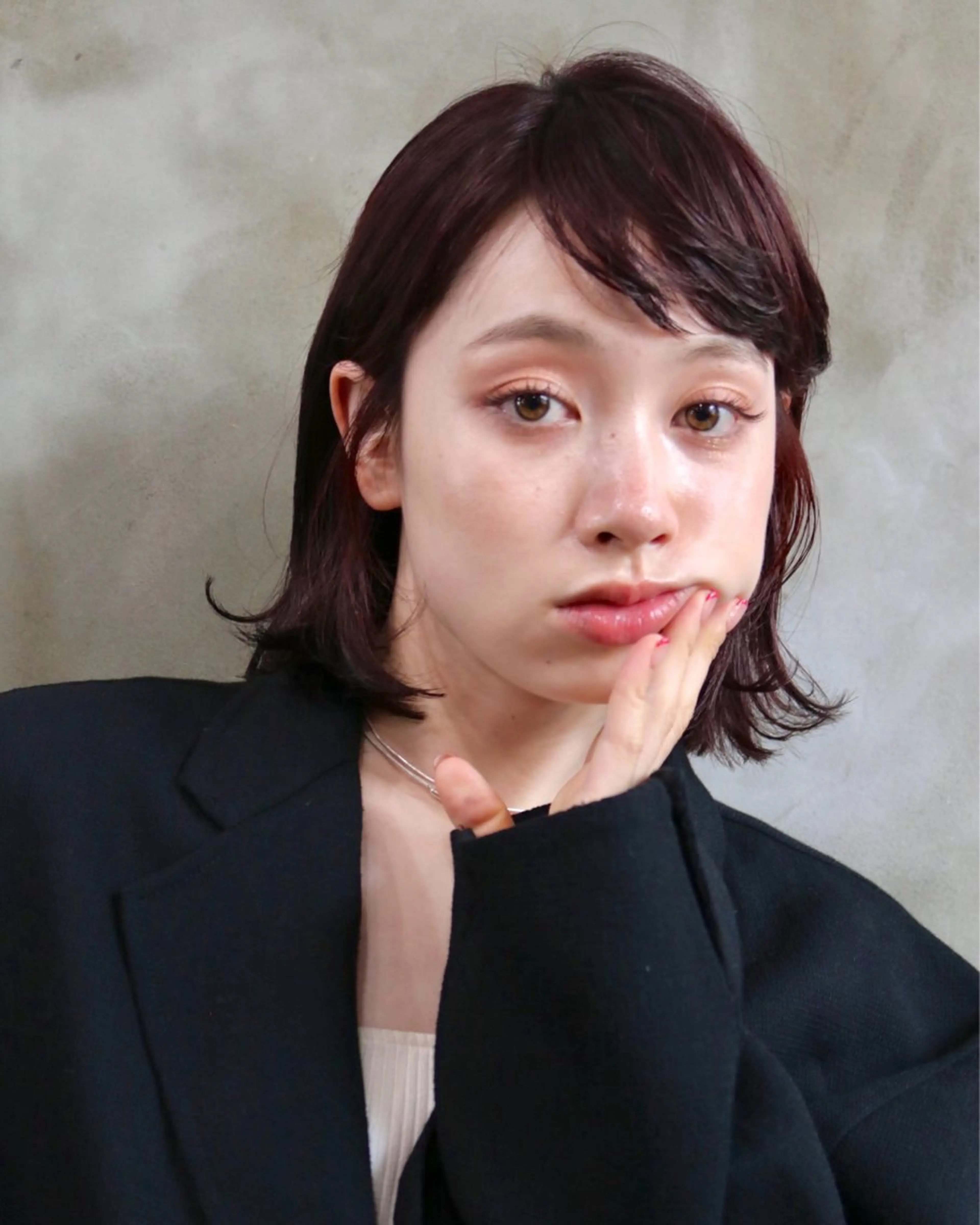 ミディアム カラー カット ヘアカラー トリートメント 木村陸弥 透明感/赤み消しのヘアスタイル