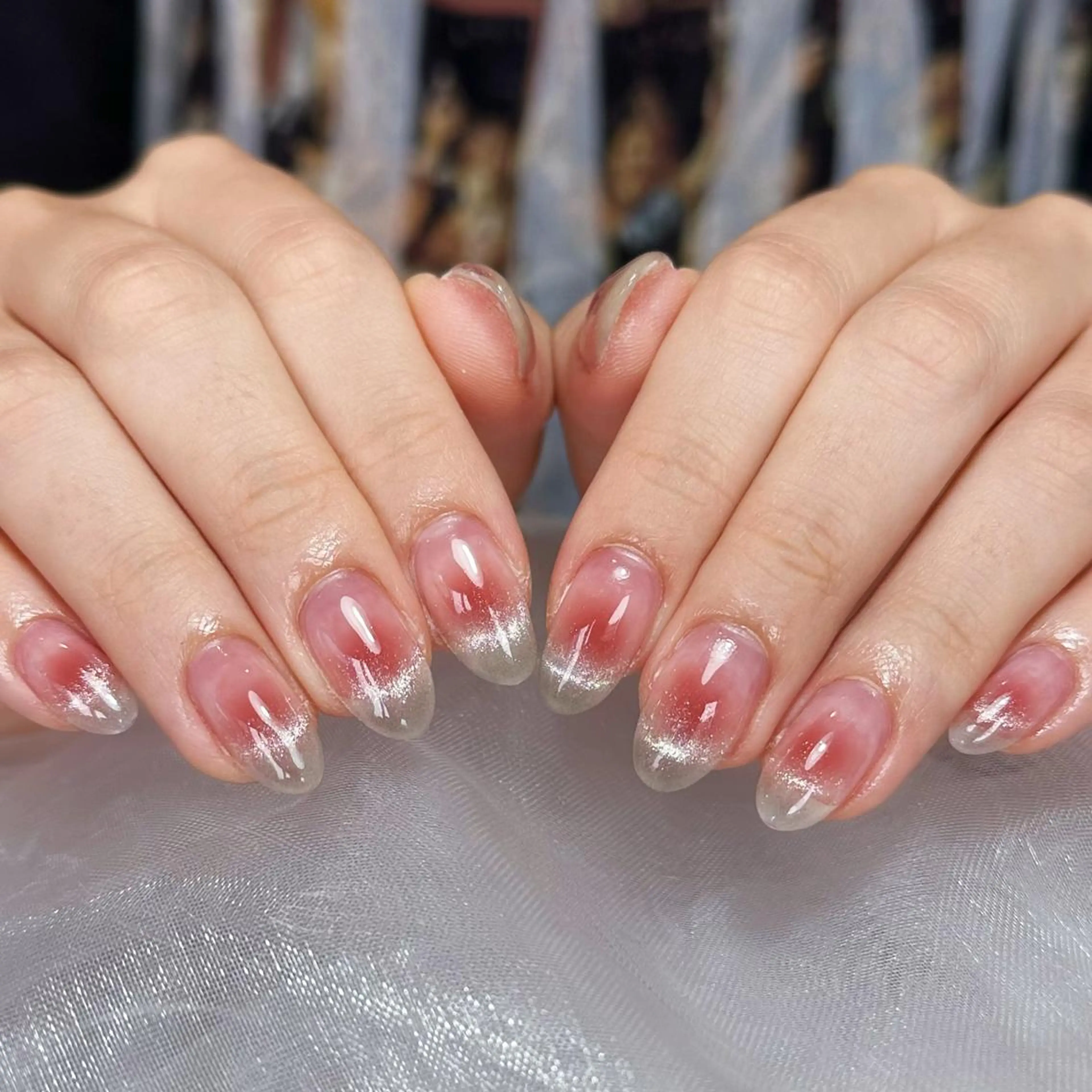 ネイル アートネイル オーロラネイル ガーリー キラキラネイル 韓国ネイル ハンドネイル ハンドケア DIAMOND 💅のネイルデザイン