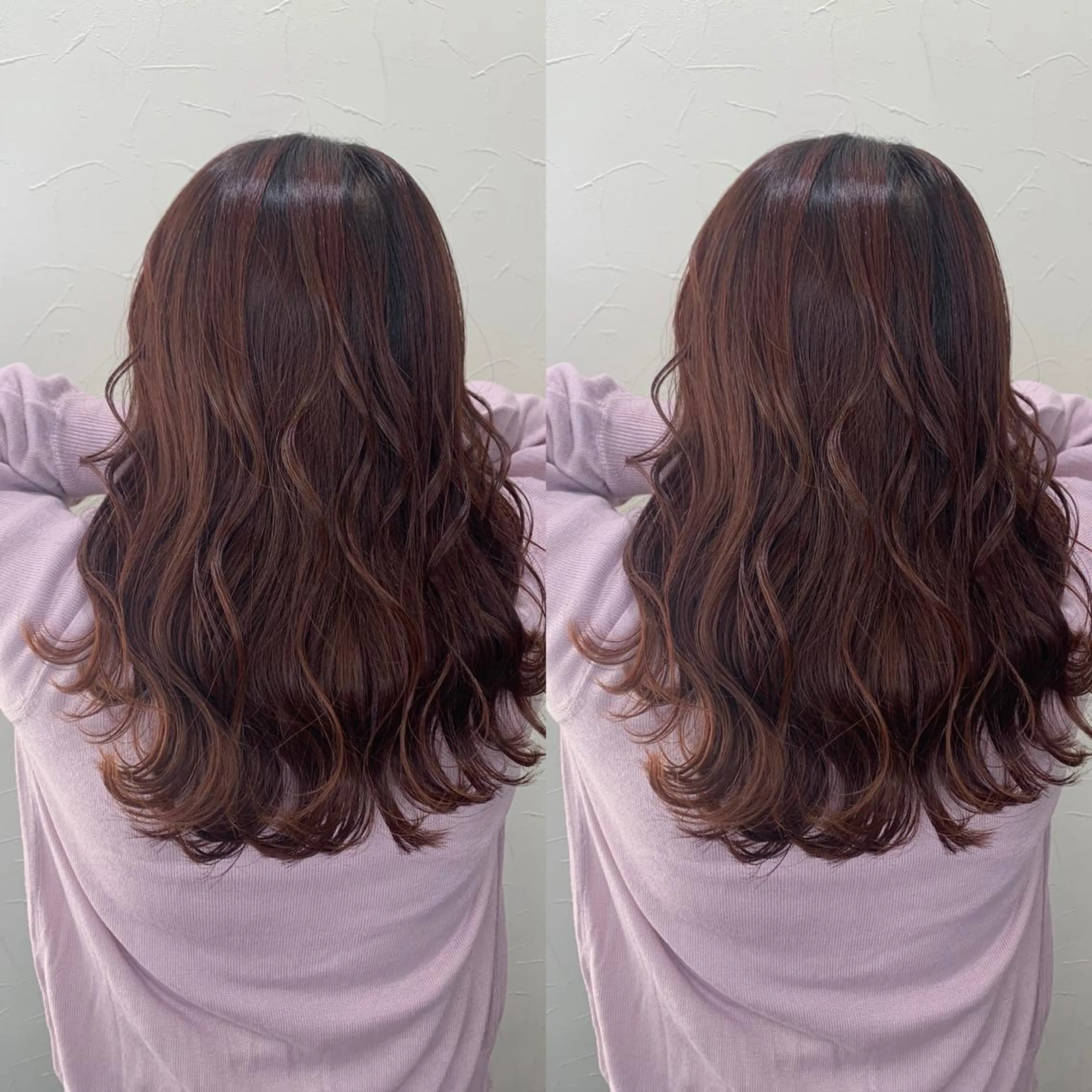 セミロング ピンクブラウン カット パーマ 似合わせ提案 将真のヘアスタイル