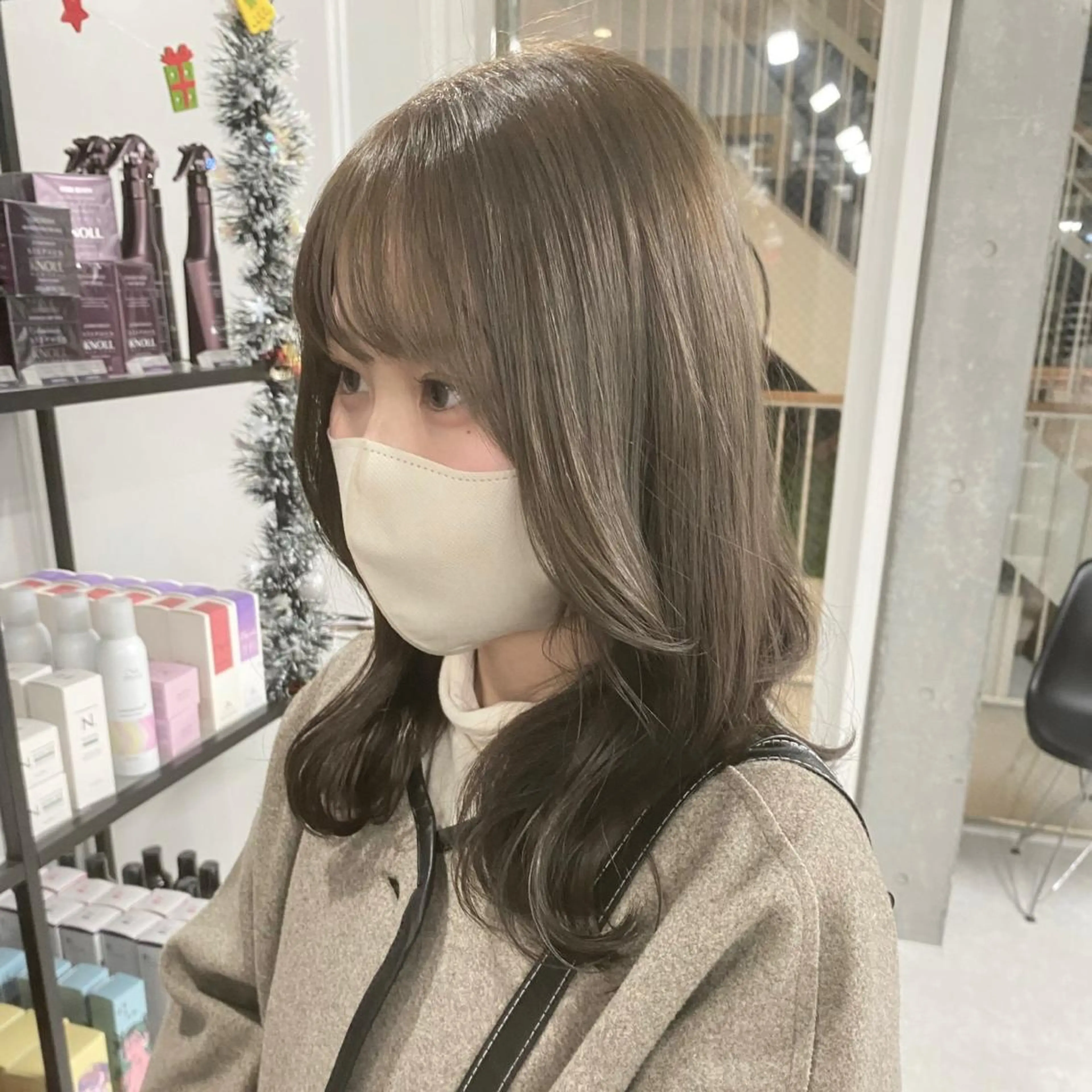 ミディアム カラー パーマ ヘアアレンジ メンズ キッズ ネイル マツエク・マツパ アイブロウ 似合わせカラー♡髪質 改善🎀サトカ🍒のヘアスタイル
