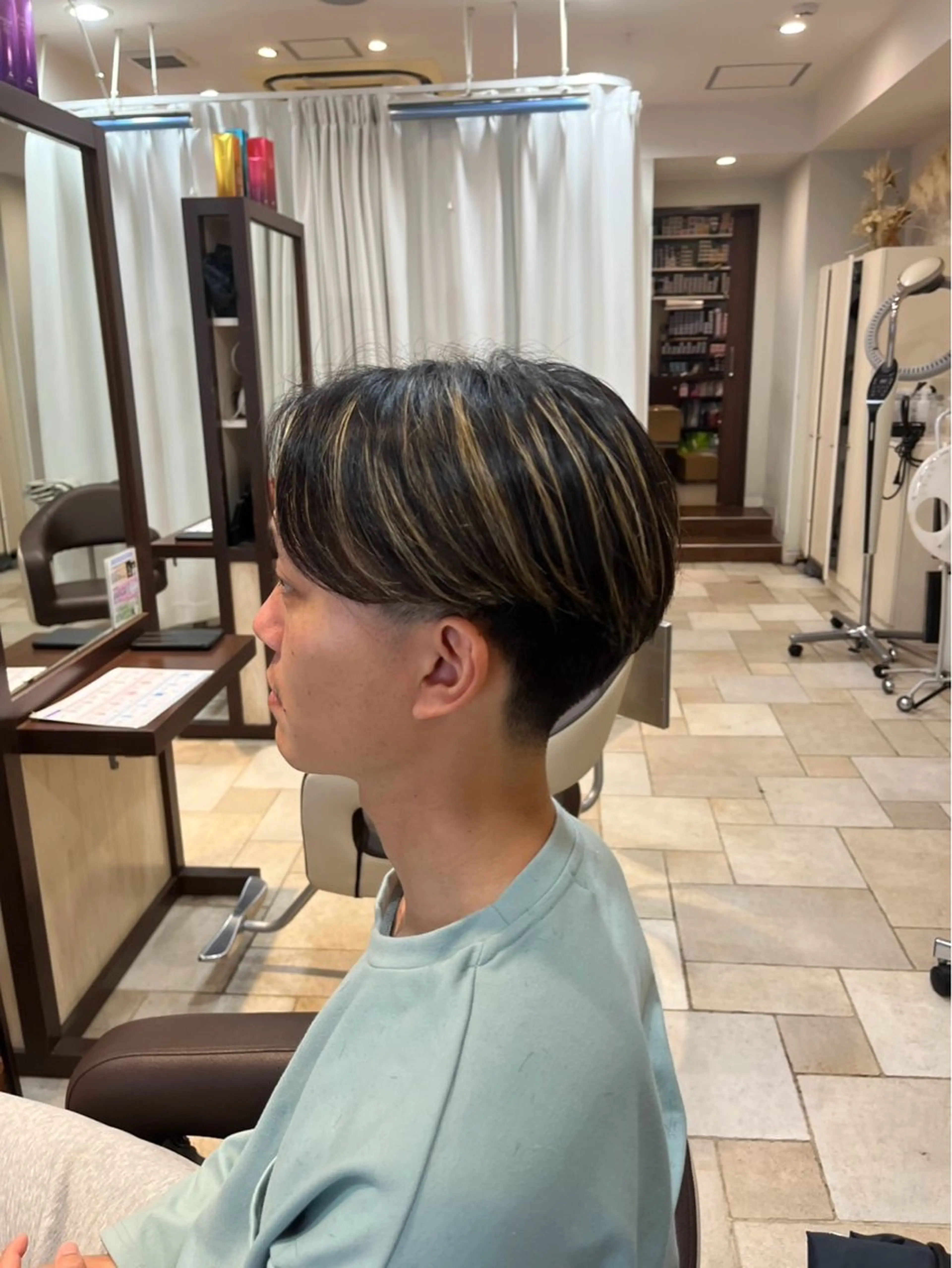 ミディアム カット ヘアカラー ヘアセット <メンズパーマ> 🫧山本勇輝🫧のヘアスタイル